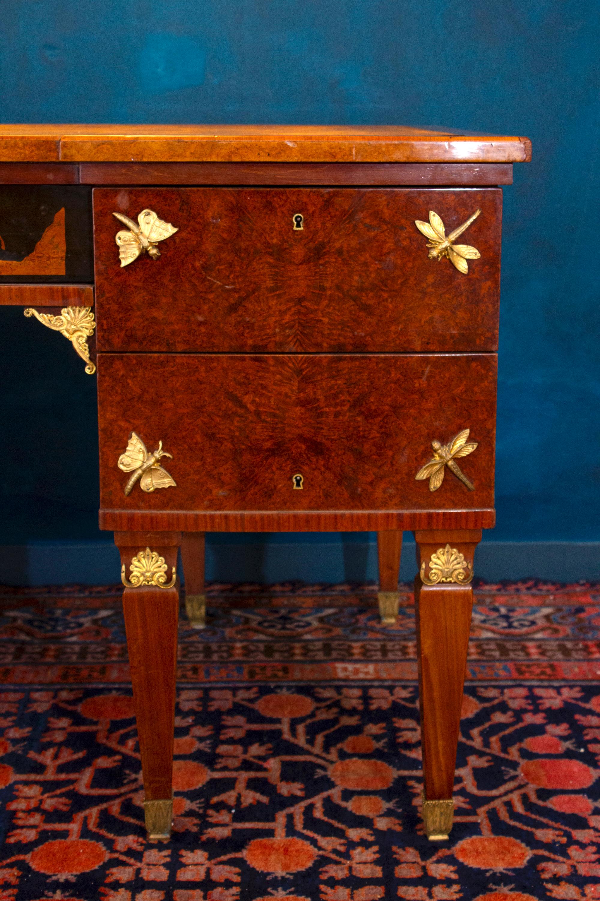 Wood Liberty Outstanding Writing Desk Attributed to V. Ducrot 1930' For Sale