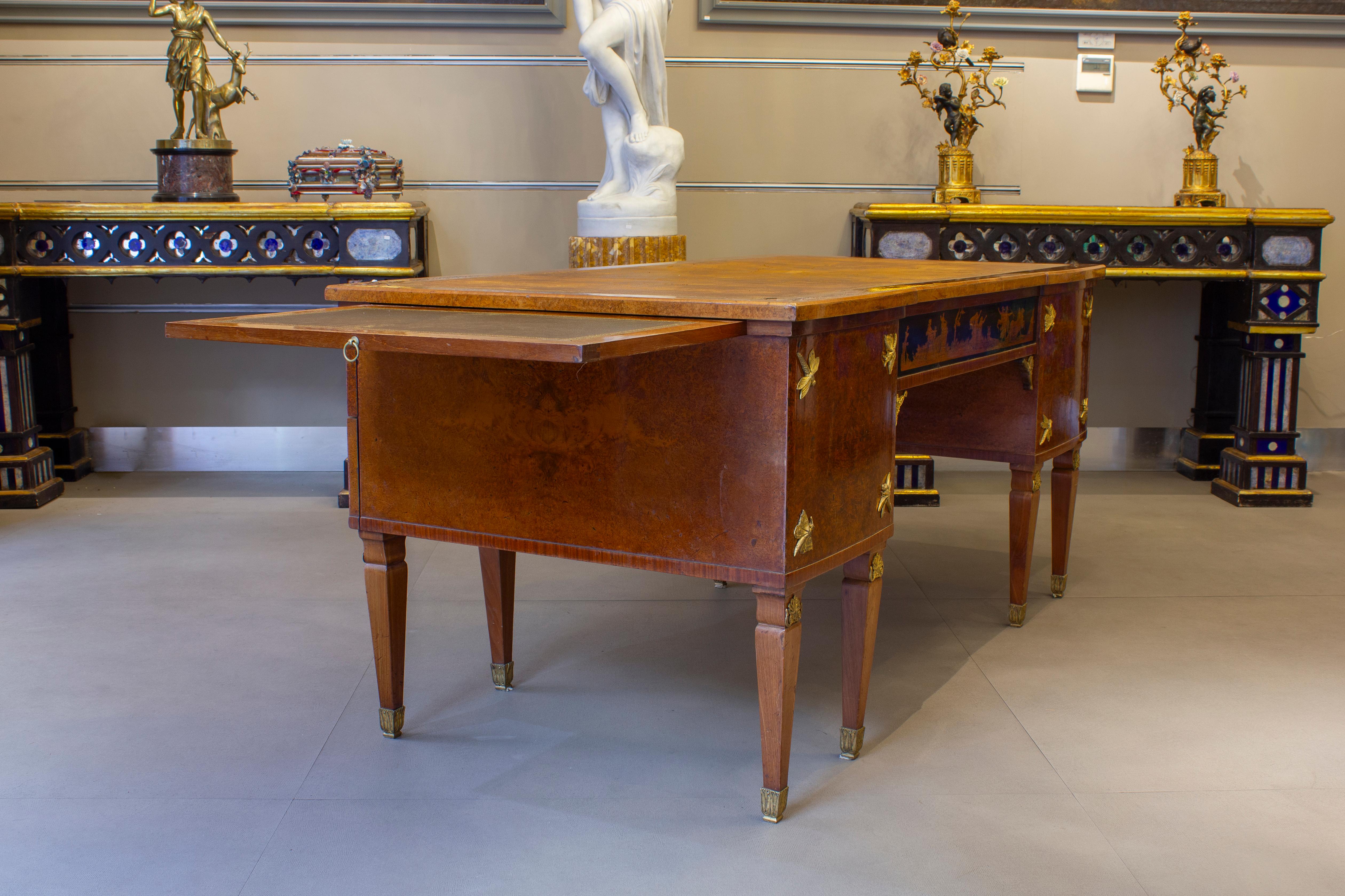 Belle Époque Liberty Outstanding Writing Desk Attributed to V. Ducrot 1930' For Sale