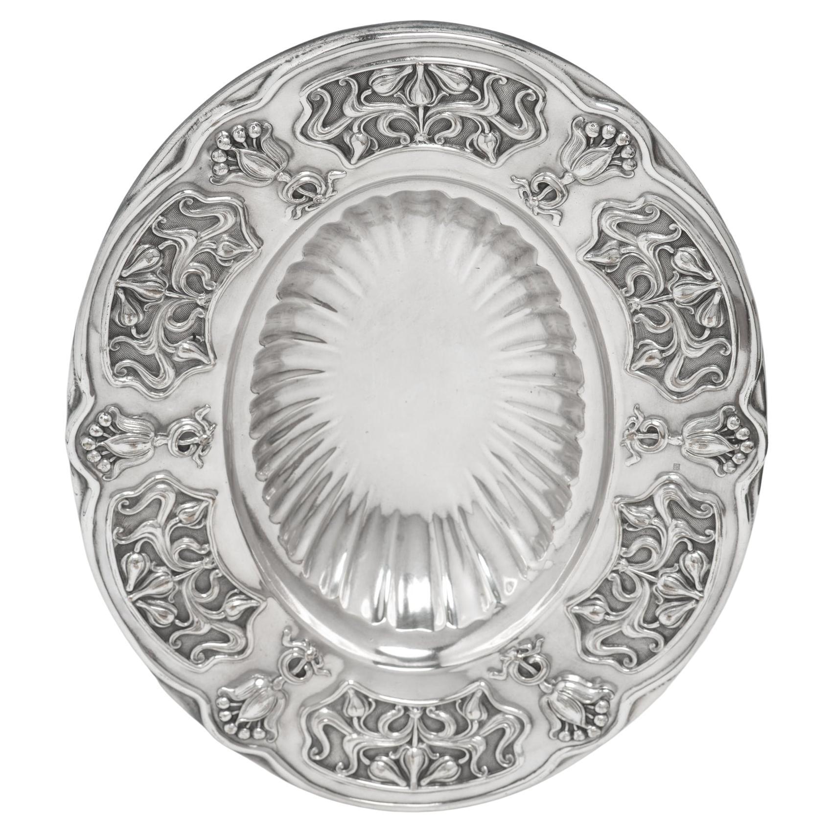 Liberty Oval Centerpiece in Silver Plate For Sale