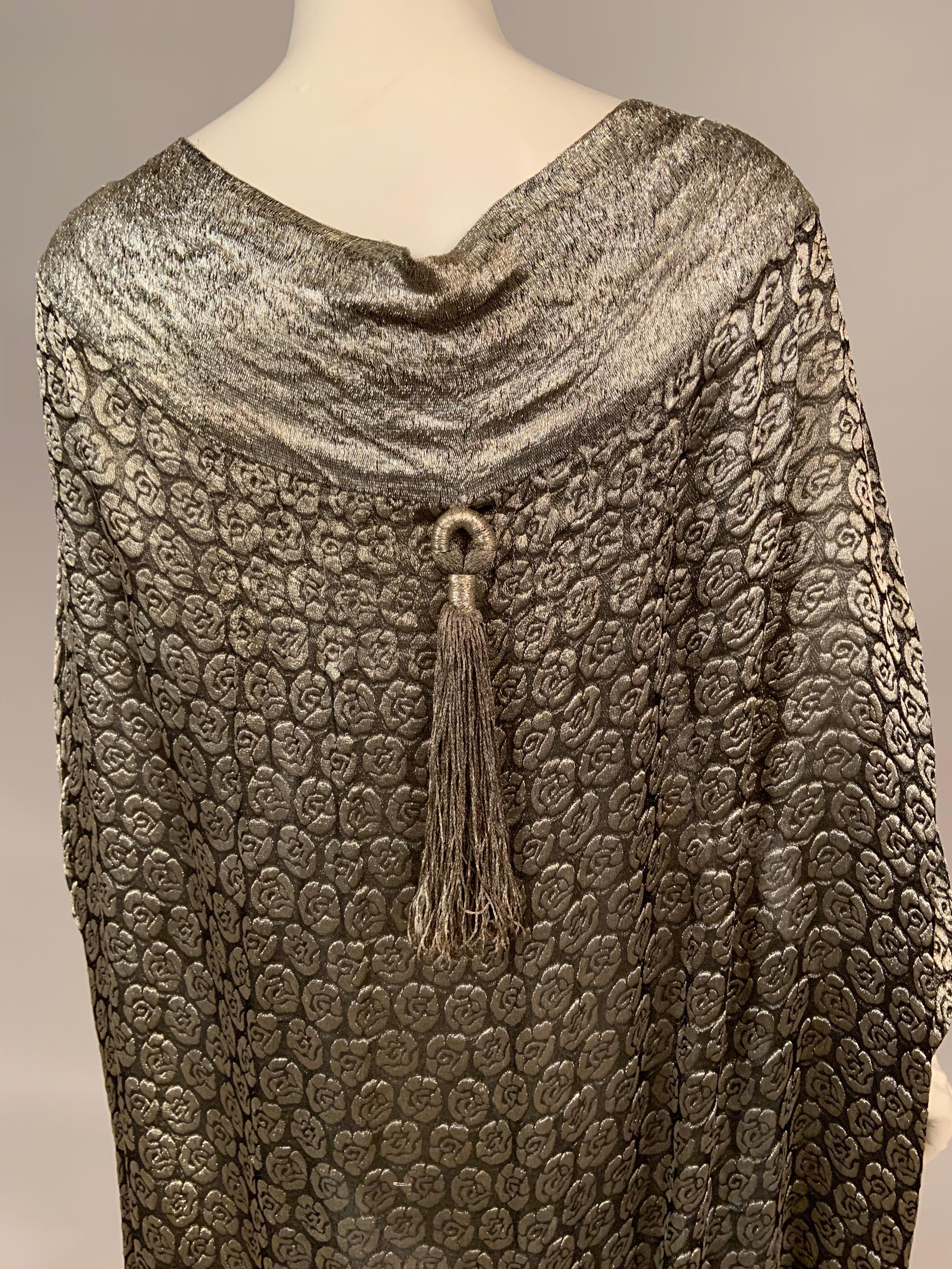 Women's Liberty Paris Black and Silver Lame Cocoon, Cape or Shawl circa 1920