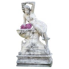 Liberty-Style Marble-Grit Sculpture of a Seated Female Figure, 1930s