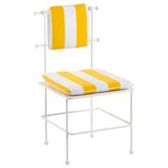 Liberty White and Yellow Iron Chair with Iron Frame