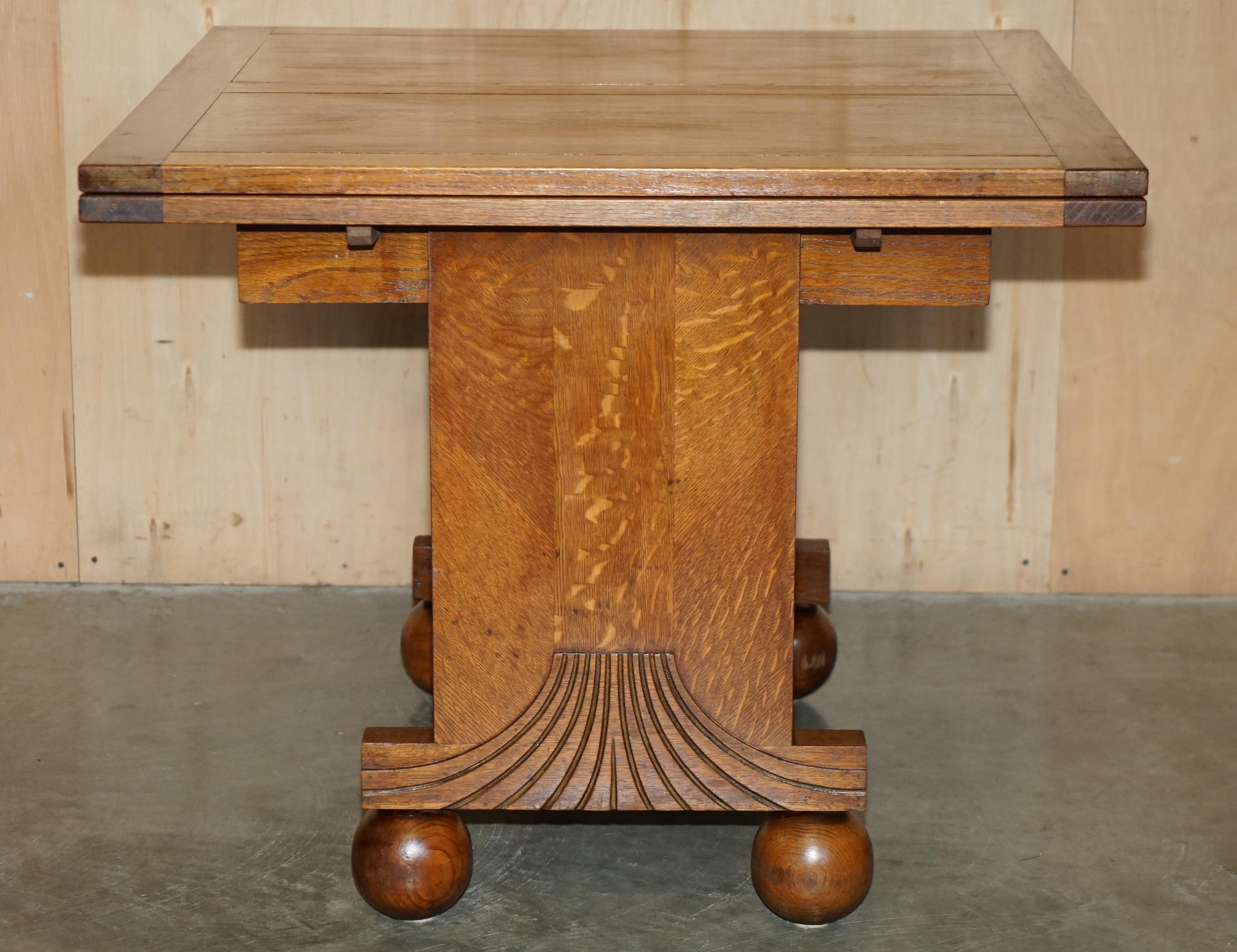 Early 20th Century LIBERTYS COTSWOLD ART DECO OAK EXTENDING DINING TABLE CiRCA 1920 PART OF A SUITE For Sale