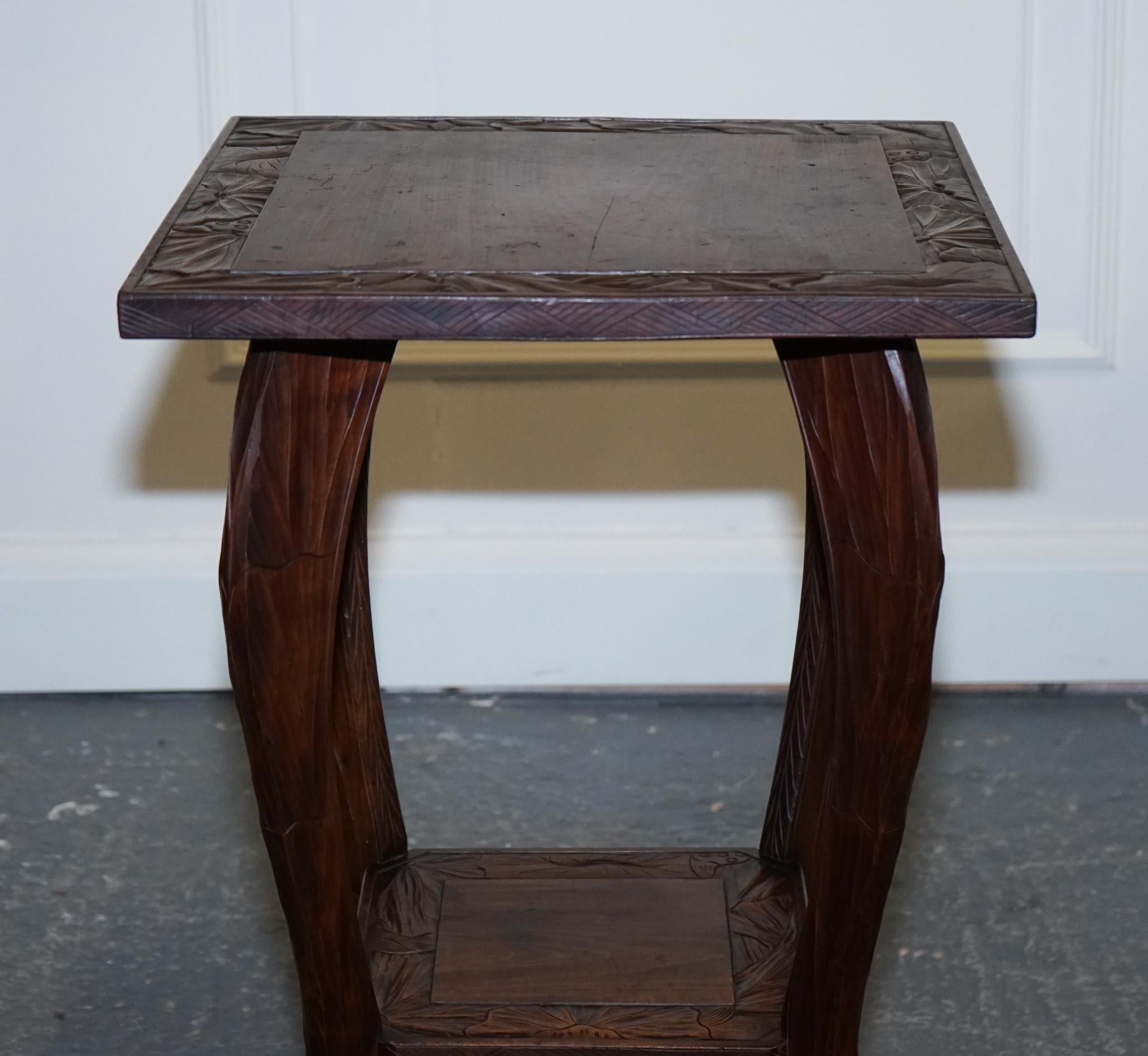20th Century Liberty's London 1950s Hand Carved Occasional Side End Lamp Wine Table For Sale
