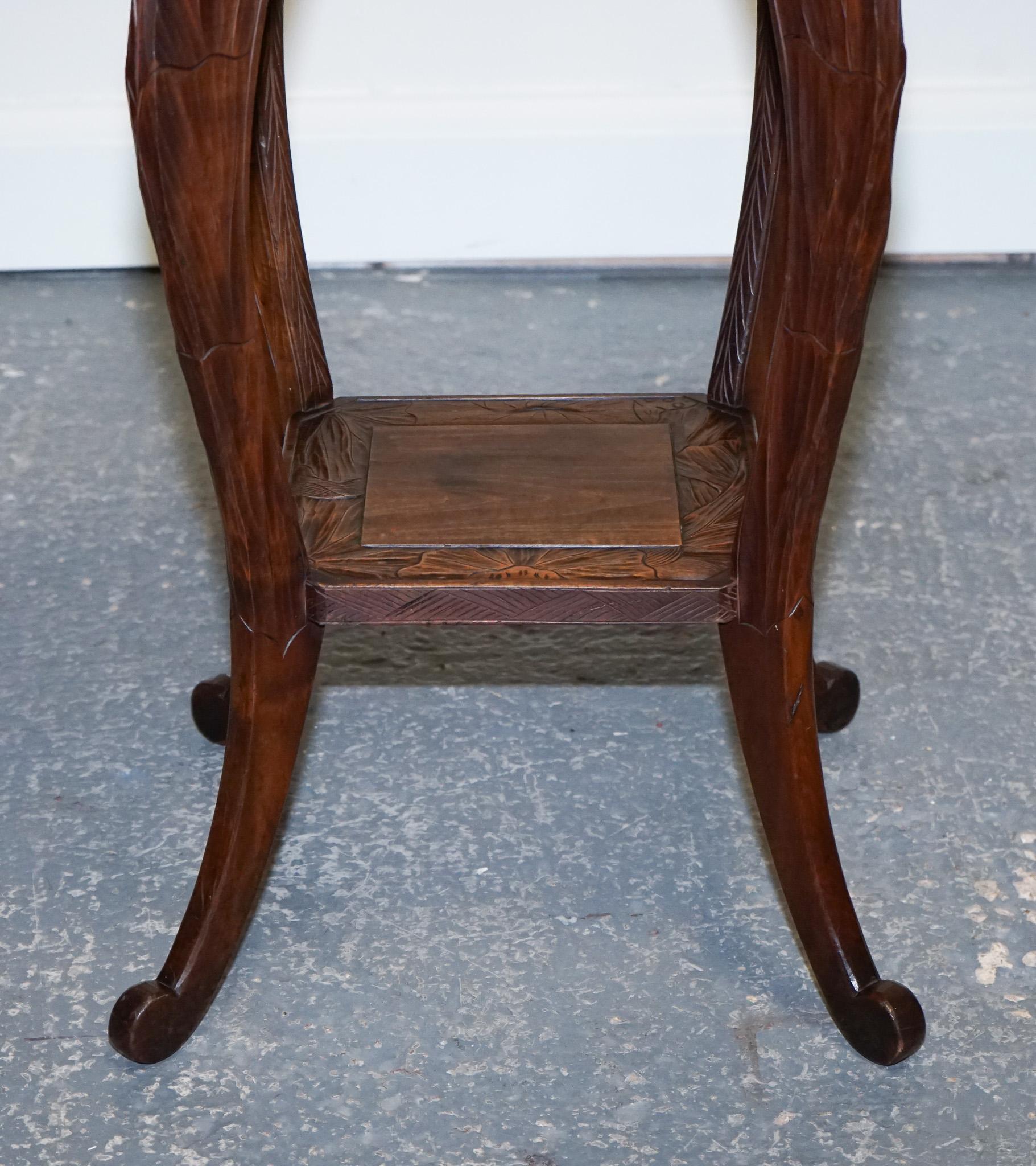 Oak Liberty's London 1950s Hand Carved Occasional Side End Lamp Wine Table For Sale