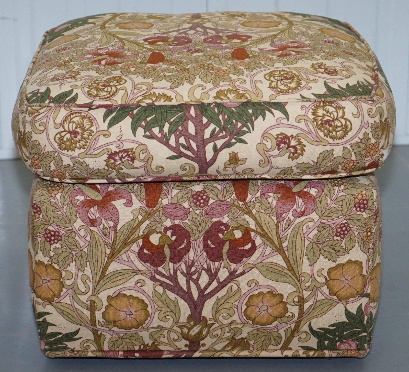20th Century Liberty's London Floral Upholstered Footstool Ottoman Kendrick Part of a Suite