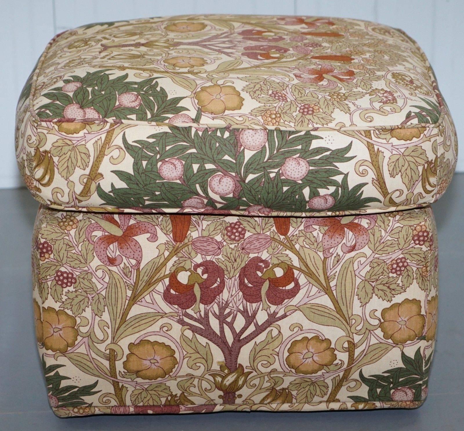 Fabric Liberty's London Floral Upholstered Footstool Ottoman Kendrick Part of a Suite