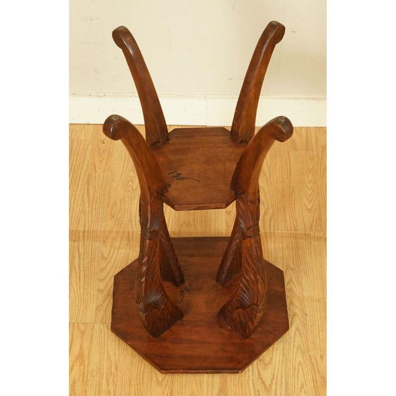 Liberty's London Hand Carved Occasional Side End Lamp Wine Table, 1905s 4