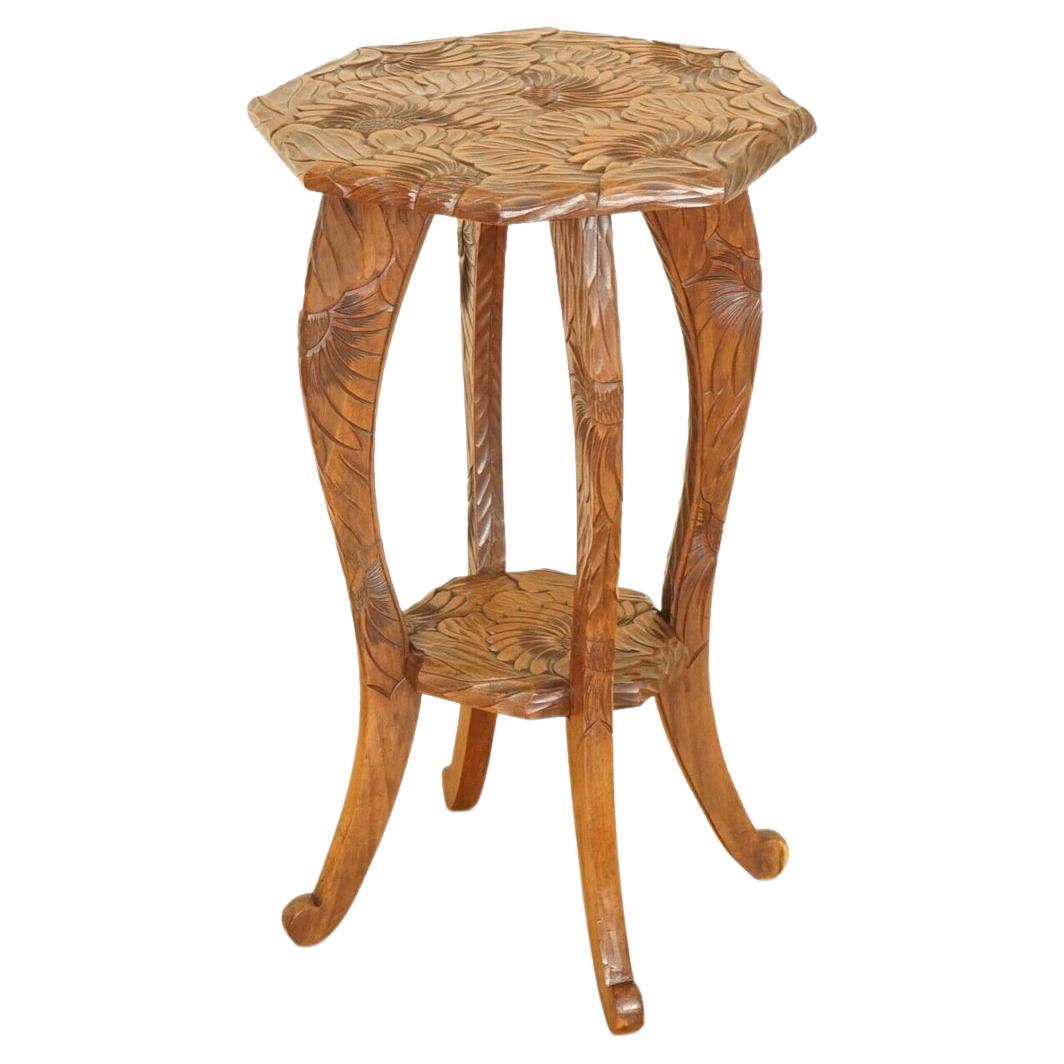 Liberty's London Hand Carved Occasional Side End Lamp Wine Table, 1905s For Sale