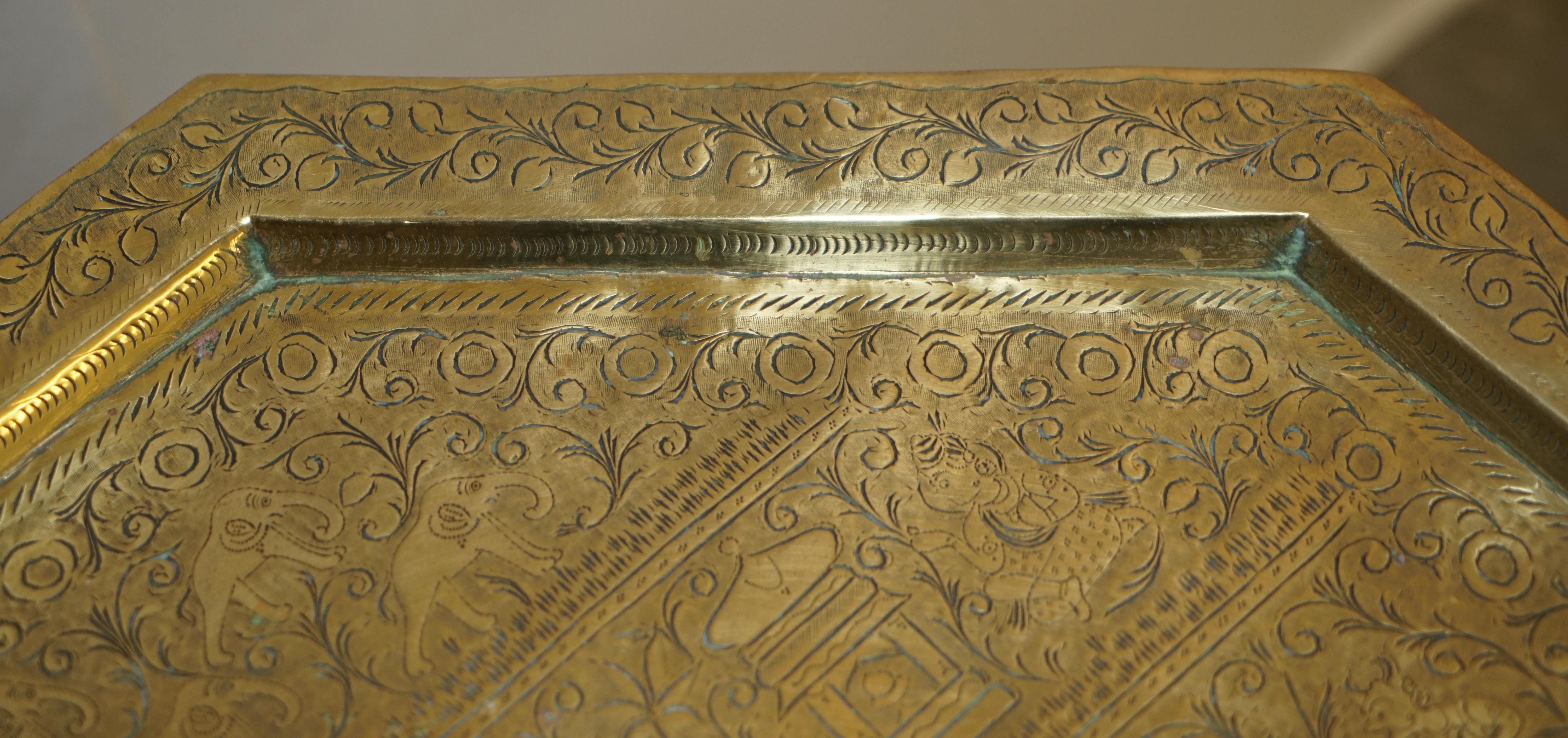 LIBERTY'S LONDON MOROCCAN BRASS FOLDiNG TRAY TABLE 2