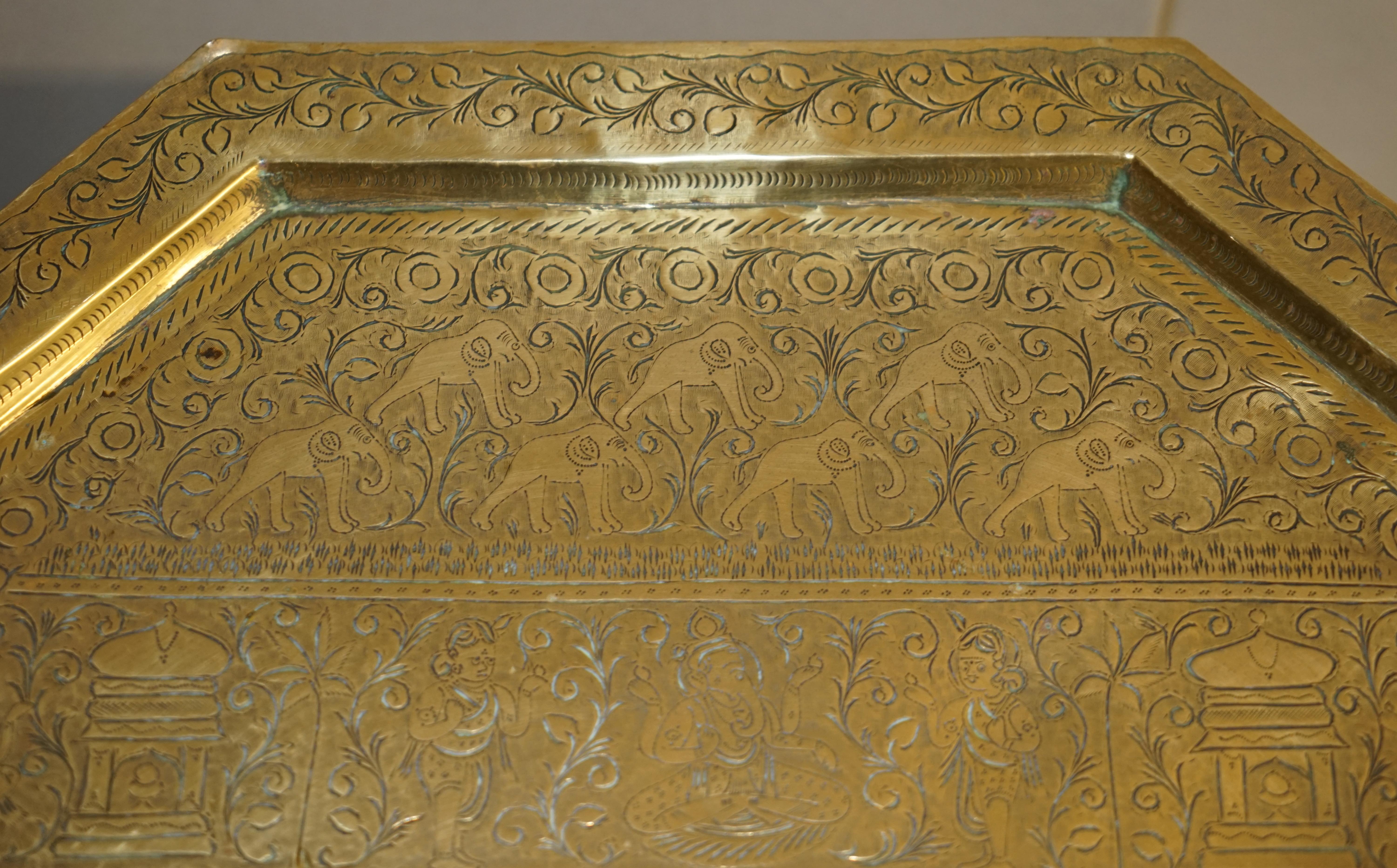 LIBERTY'S LONDON MOROCCAN BRASS FOLDiNG TRAY TABLE 3