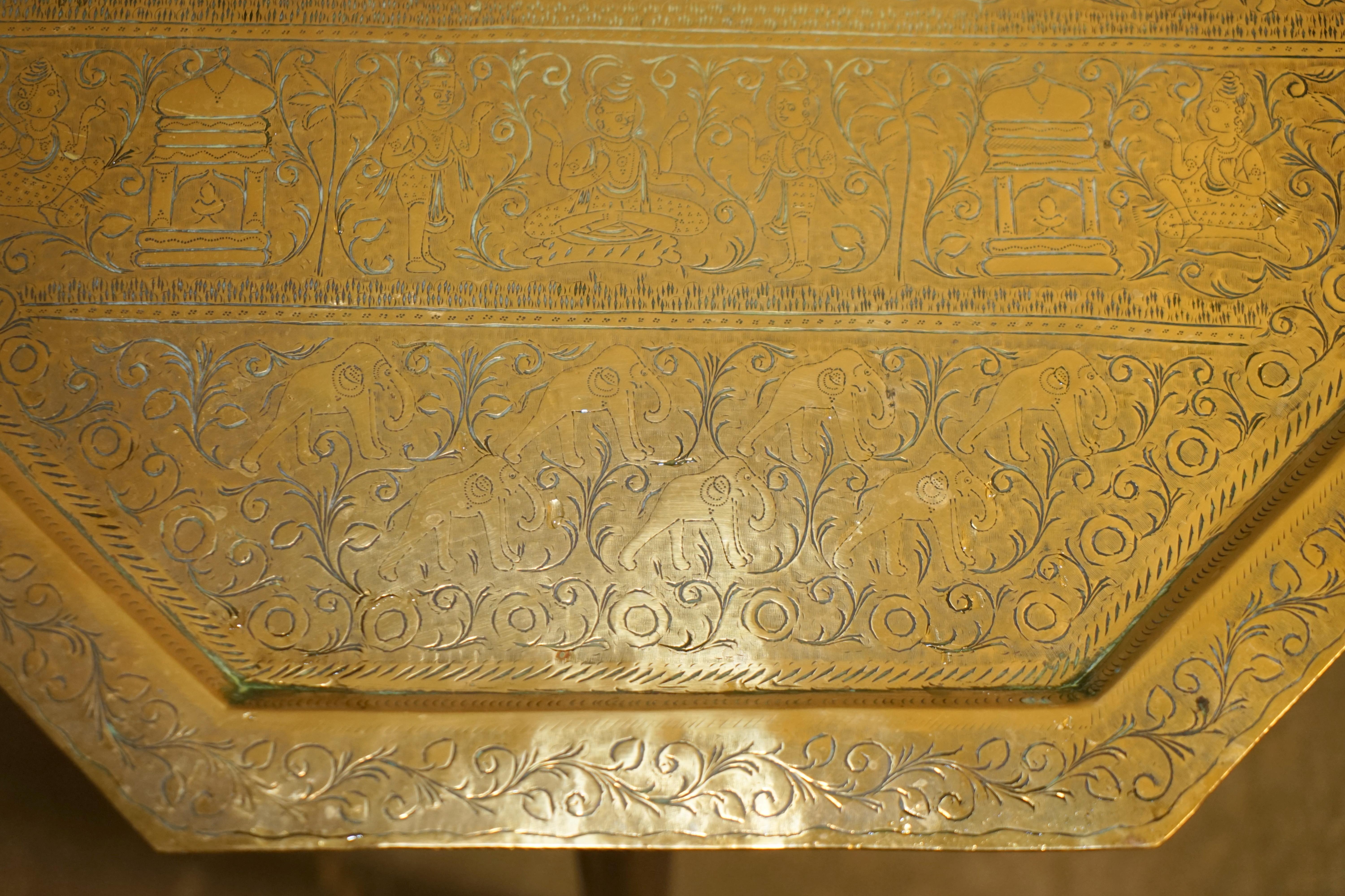 LIBERTY'S LONDON MOROCCAN BRASS FOLDiNG TRAY TABLE 6