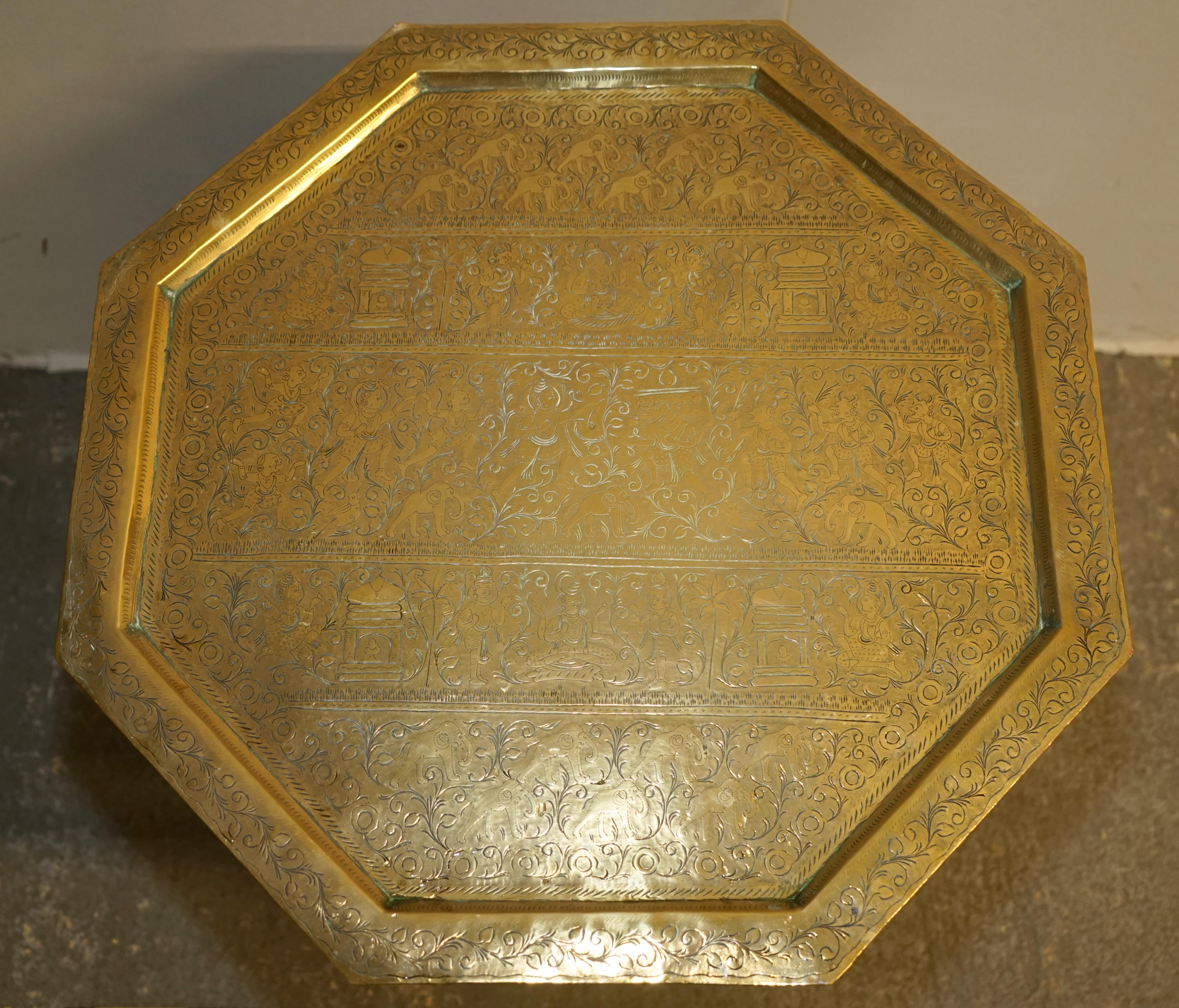 19th Century LIBERTY'S LONDON MOROCCAN BRASS FOLDiNG TRAY TABLE