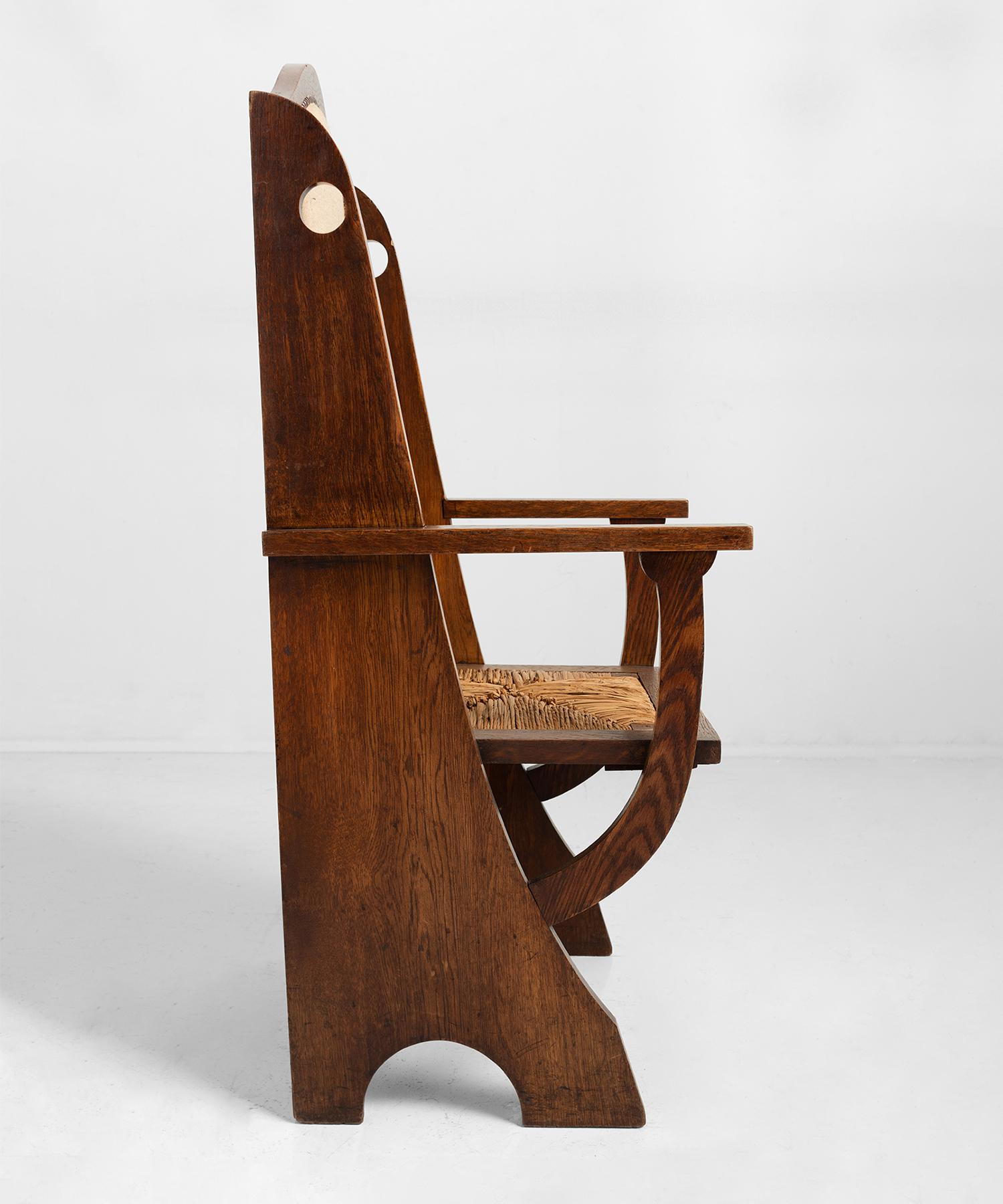 19th Century Liberty's Oak Armchair by Leonard Wyburn