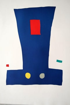 "Liblatur" Original Bauhaus Artist Linocut Print, Signed Werner Graeff