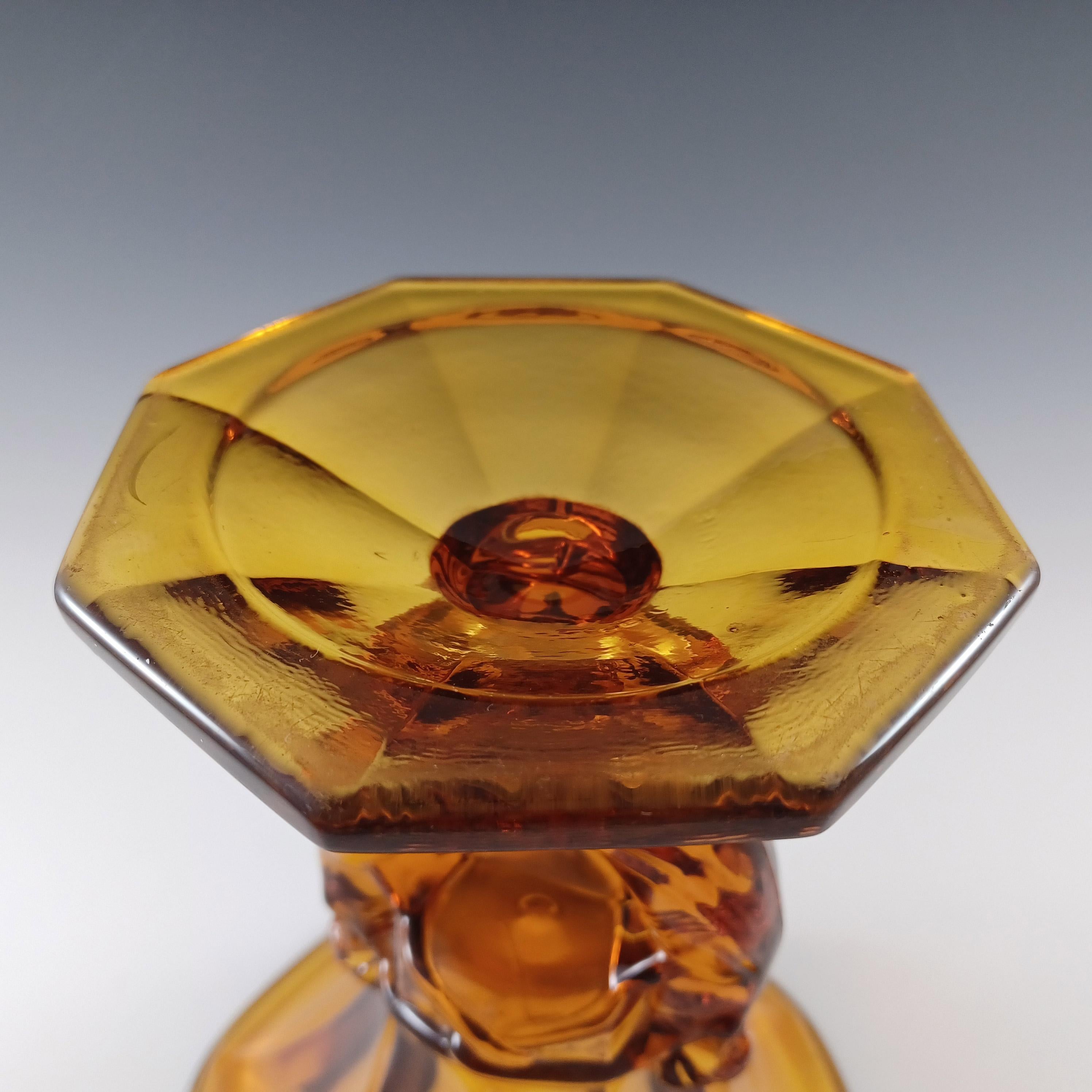 Vaso di vetro ambrato Libochovice Czech Art Deco 1930 Lady / Ladies in vendita 2