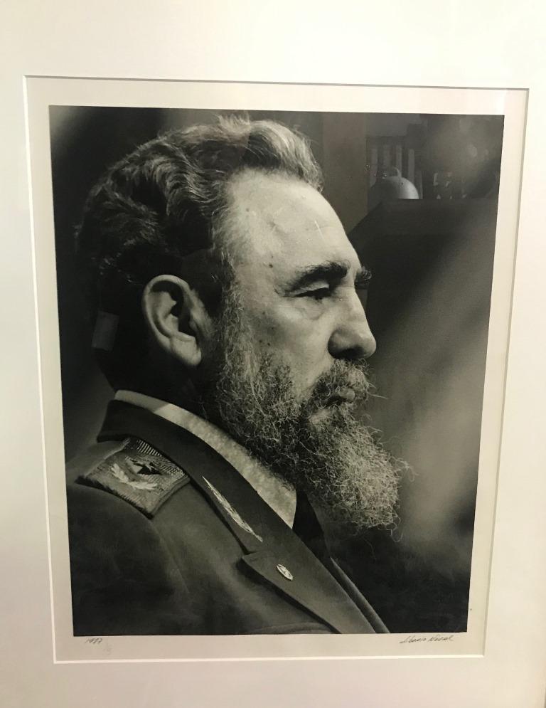 A very striking portrait of Fidel Castro by prominent Cuban photographer Liborio Noval who was on the forefront of documenting the Cuban revolution and subsequent aftermath. 

Hand signed, numbered (coveted 1/5) and dated (1987) by the