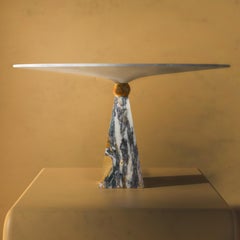 "Libra" Grey Breccia Marble Riser, Sienna Yellow, Carrata White