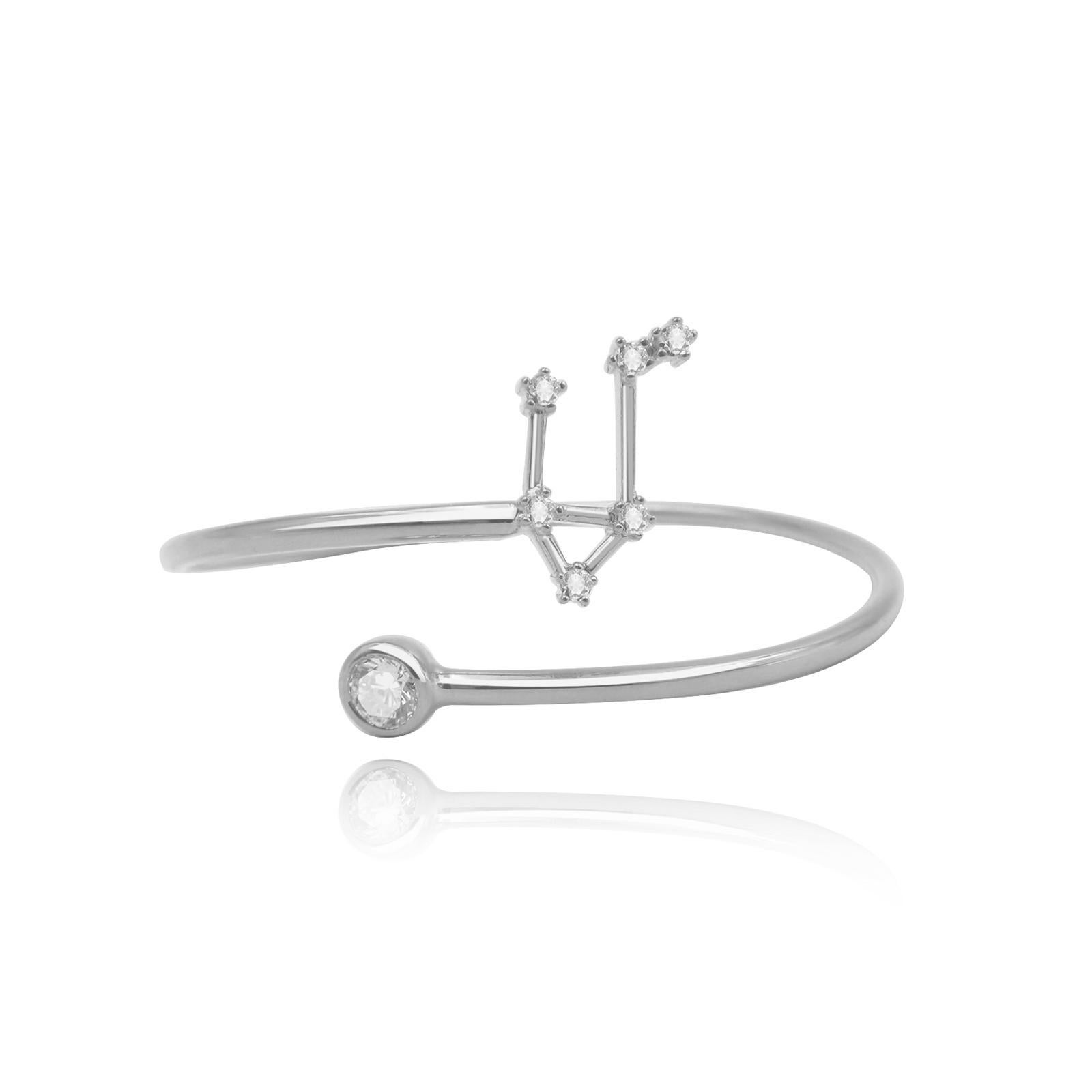 You are unique and your zodiac tells part of your story.  How your zodiac is displayed in the beautiful nighttime sky is what we want you to carry with you always. This libra constellation wire bezel cuff shares a part of your personality with us