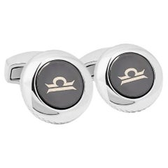 Libra Cufflinks with Rhodium Finish