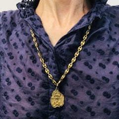 Libra Pendant Mariner Link 14k Gold Necklace