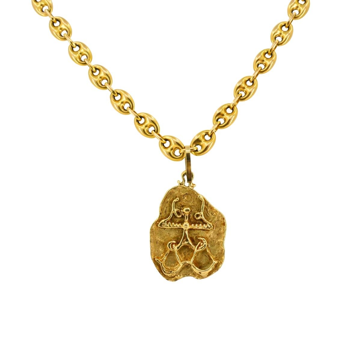 Ciondolo della Bilancia A Link in oro 14k In condizioni ottime in vendita a Beverly Hills, CA
