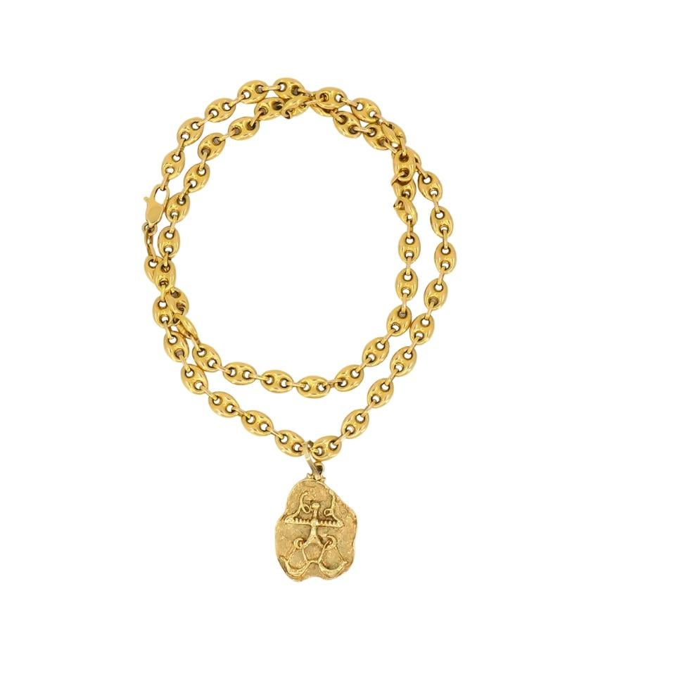 da uomo o donna Ciondolo della Bilancia A Link in oro 14k in vendita