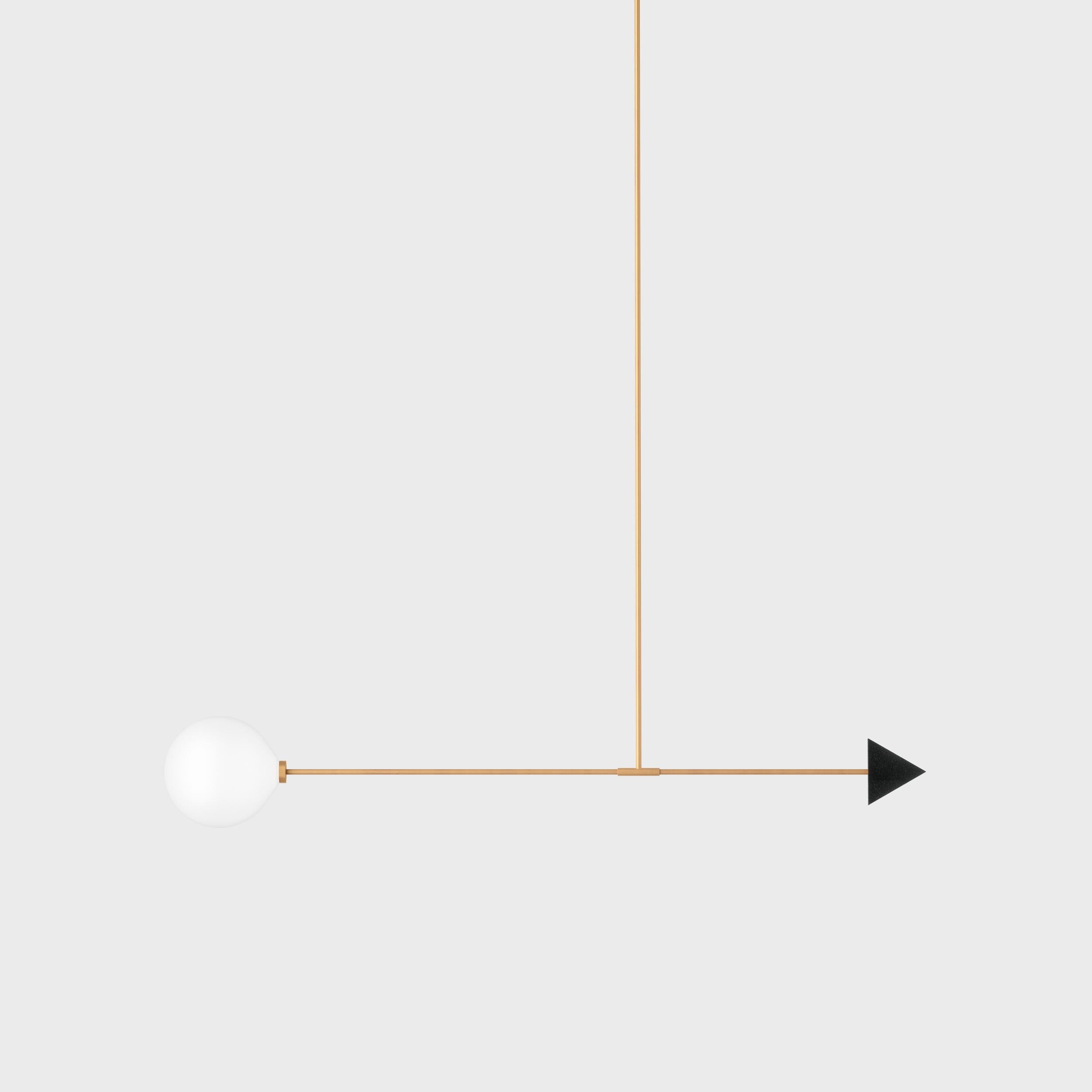 Libra Quad, Contemporary Ceiling Lamp, Brass and Marble, Black 1