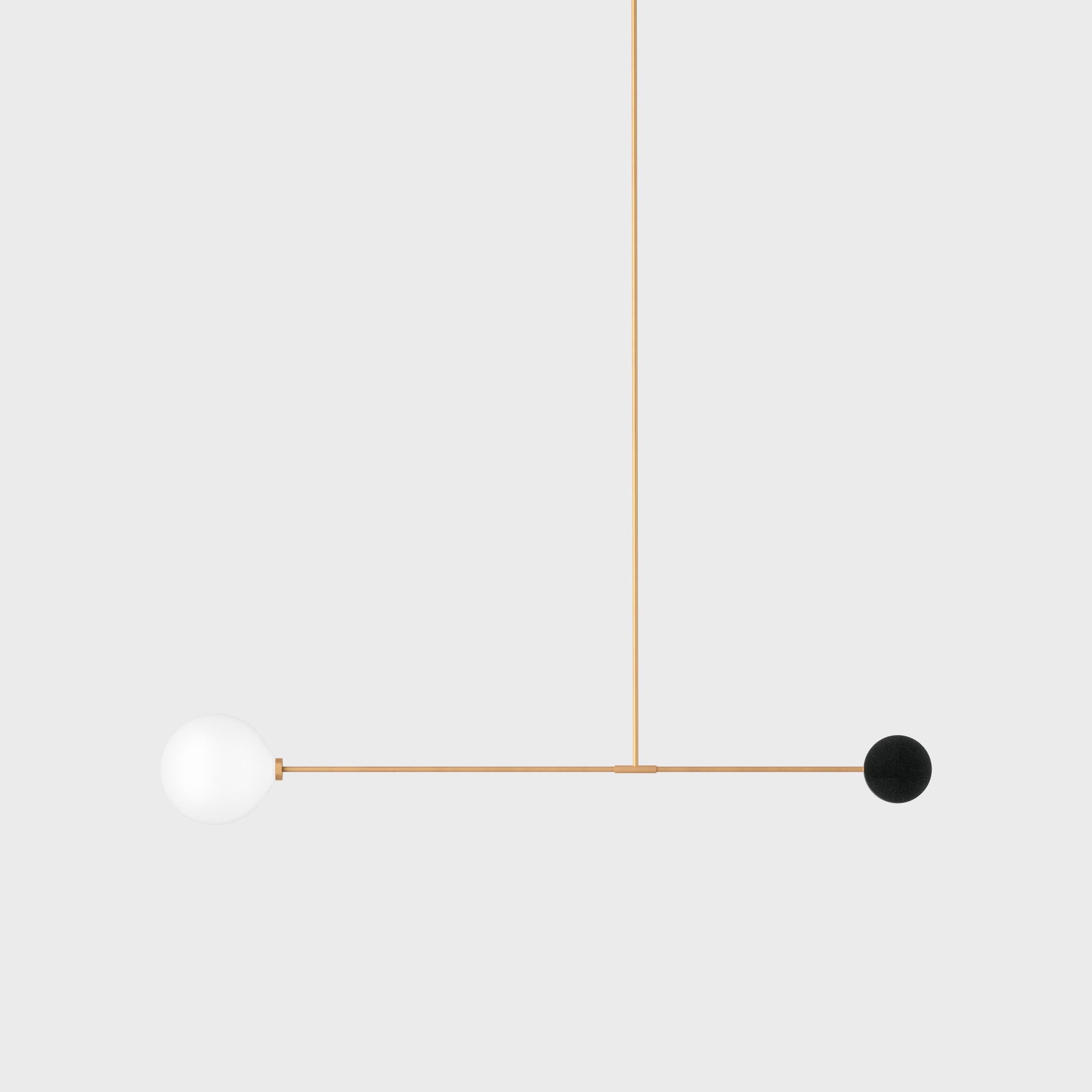 Libra Quad, Contemporary Ceiling Lamp, Brass and Marble, Black 4