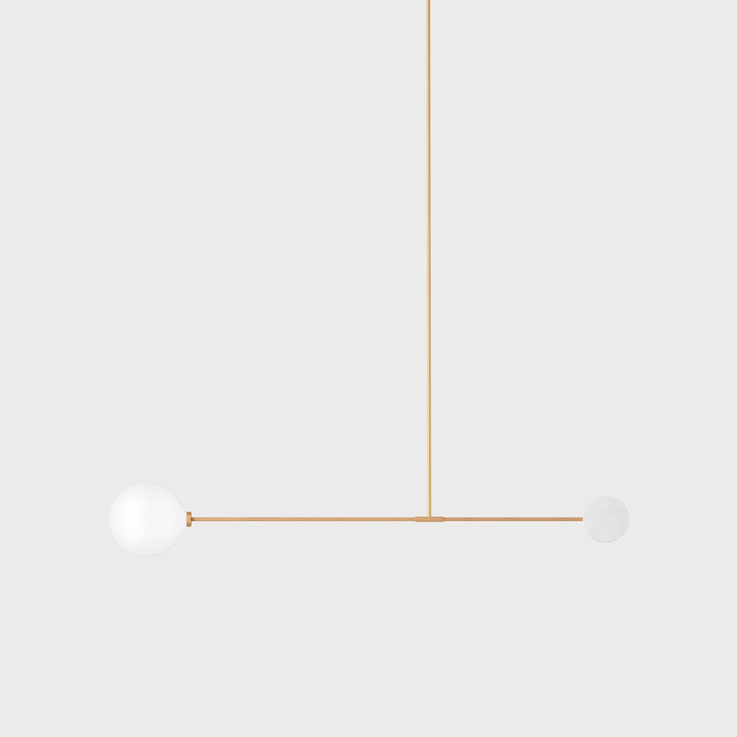Libra Quad, Contemporary Ceiling Lamp, Brass and Marble 'White' 2