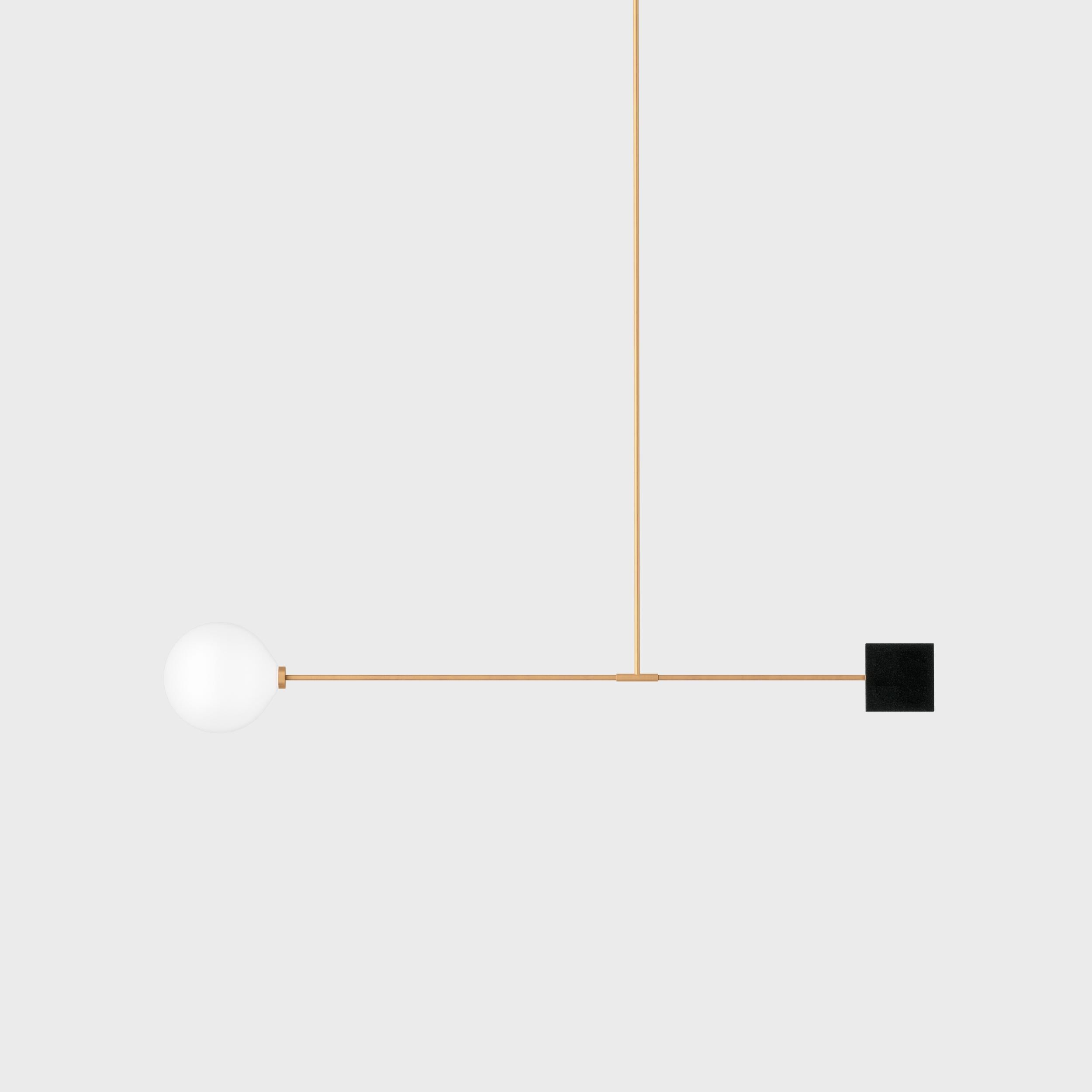 Libra Trig, Contemporary Ceiling Lamp, Brass and Marble ‘Black’ 3