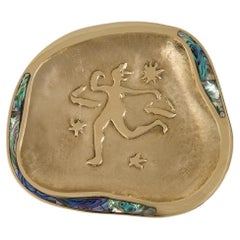 Libra Trinket Tray in Brass with Semi Precious, Viya by Vikram Goyal