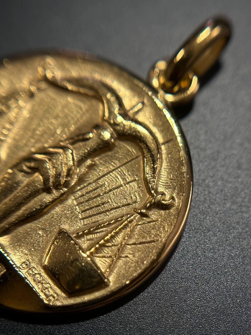 Libra Zodiac by Becker Caduceus Hermes Snake Symbol 18K Yellow Solid Gold France 10