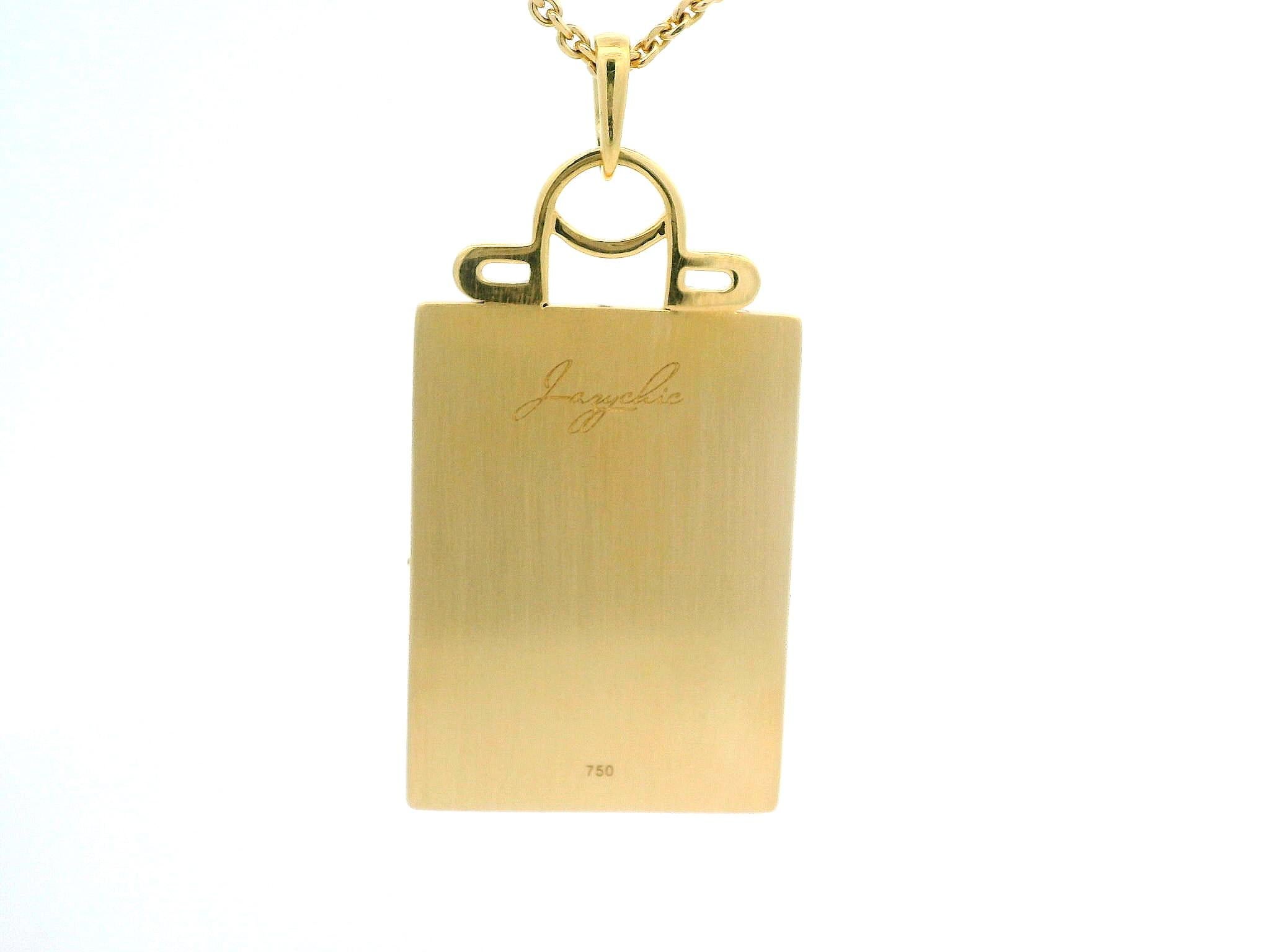Libra Zodiac Pendant 18k Yellow Gold with Diamonds, Blue Sapphires & Aquamarines For Sale 2