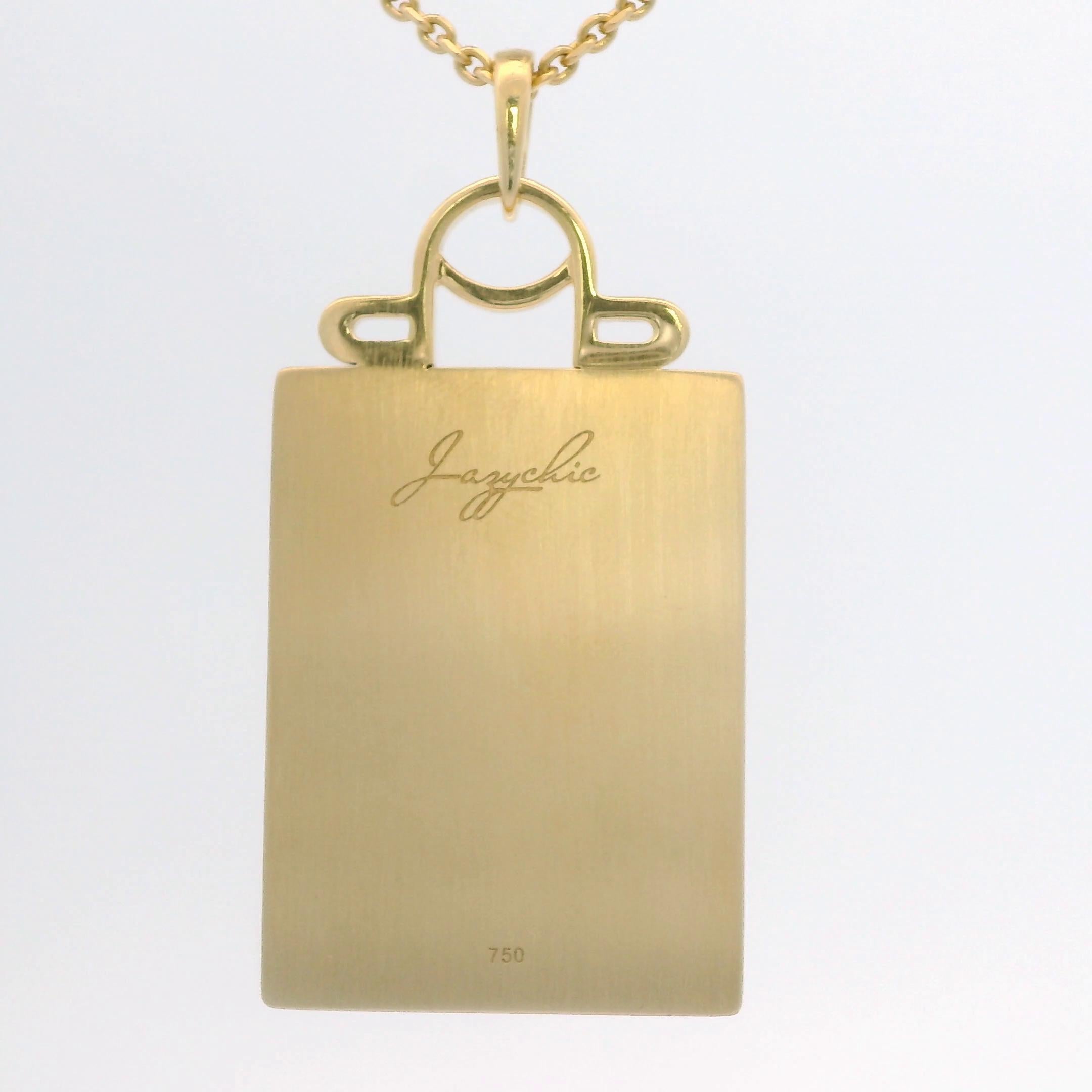 Libra Zodiac Pendant 18k Yellow Gold with Diamonds, Blue Sapphires & Aquamarines For Sale 1