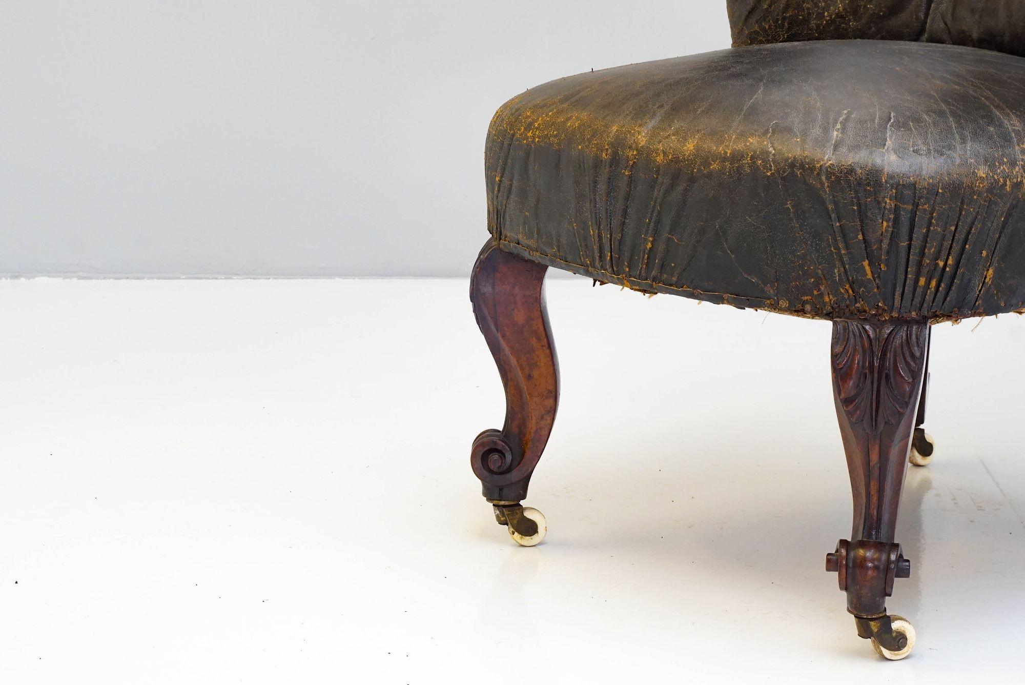 Cuir Fauteuil de bibliothèque en vente
