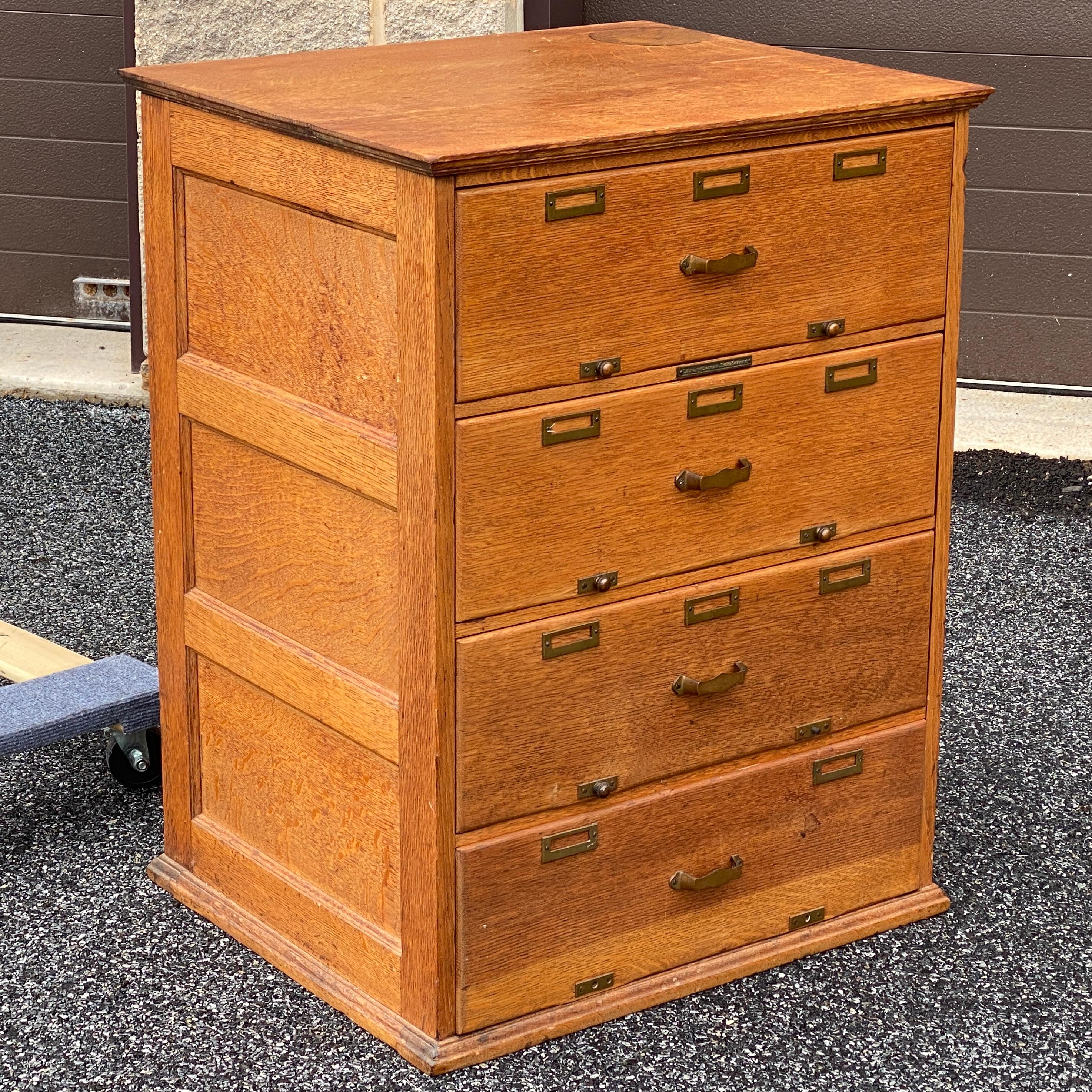 Library Bureau Sole Makers Oak Library Card Catalog Filing Cabinet For Sale 3