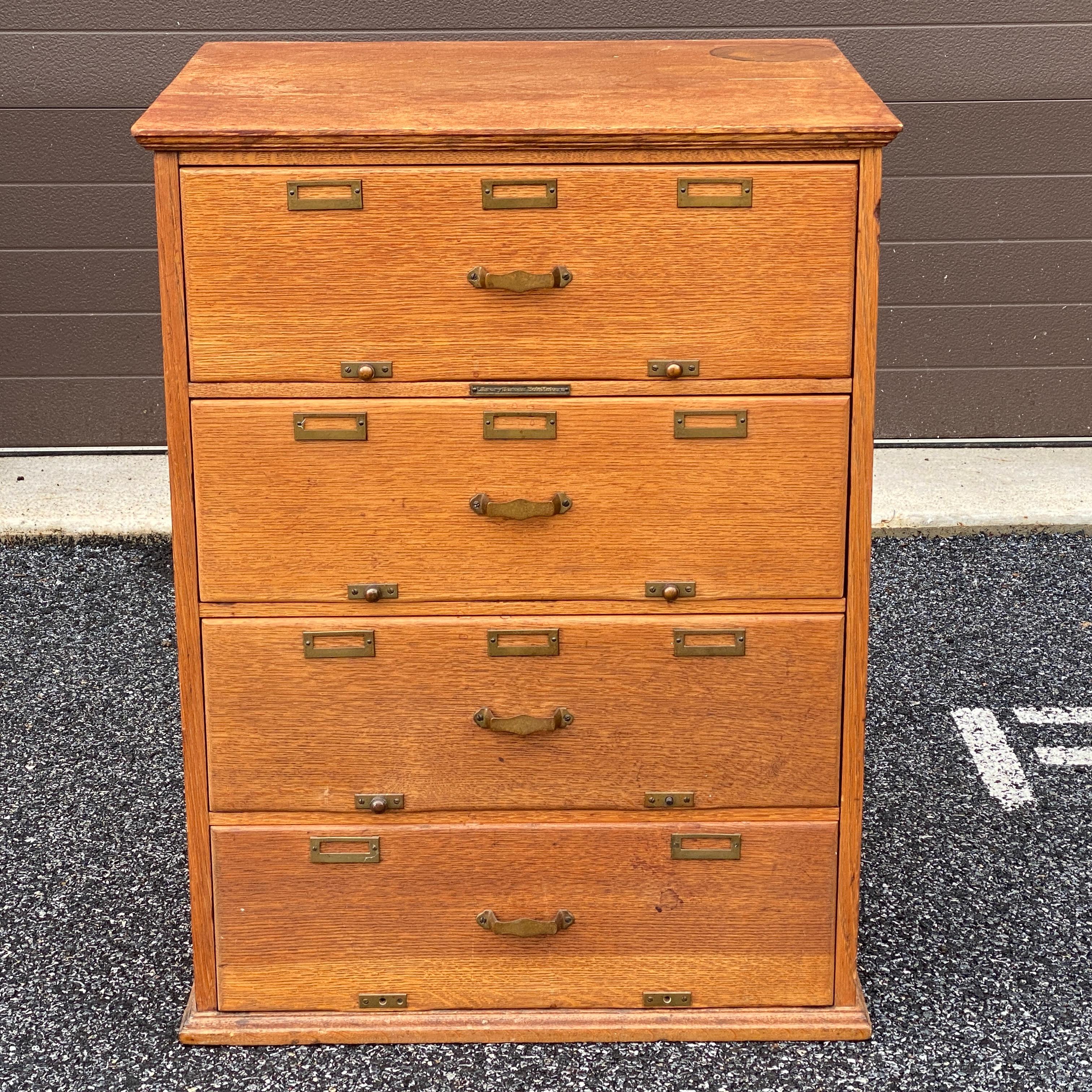 Vintage BRO DART Tabletop Wood Library 3x5 Card Catalog 4-Drawer File  Cabinet