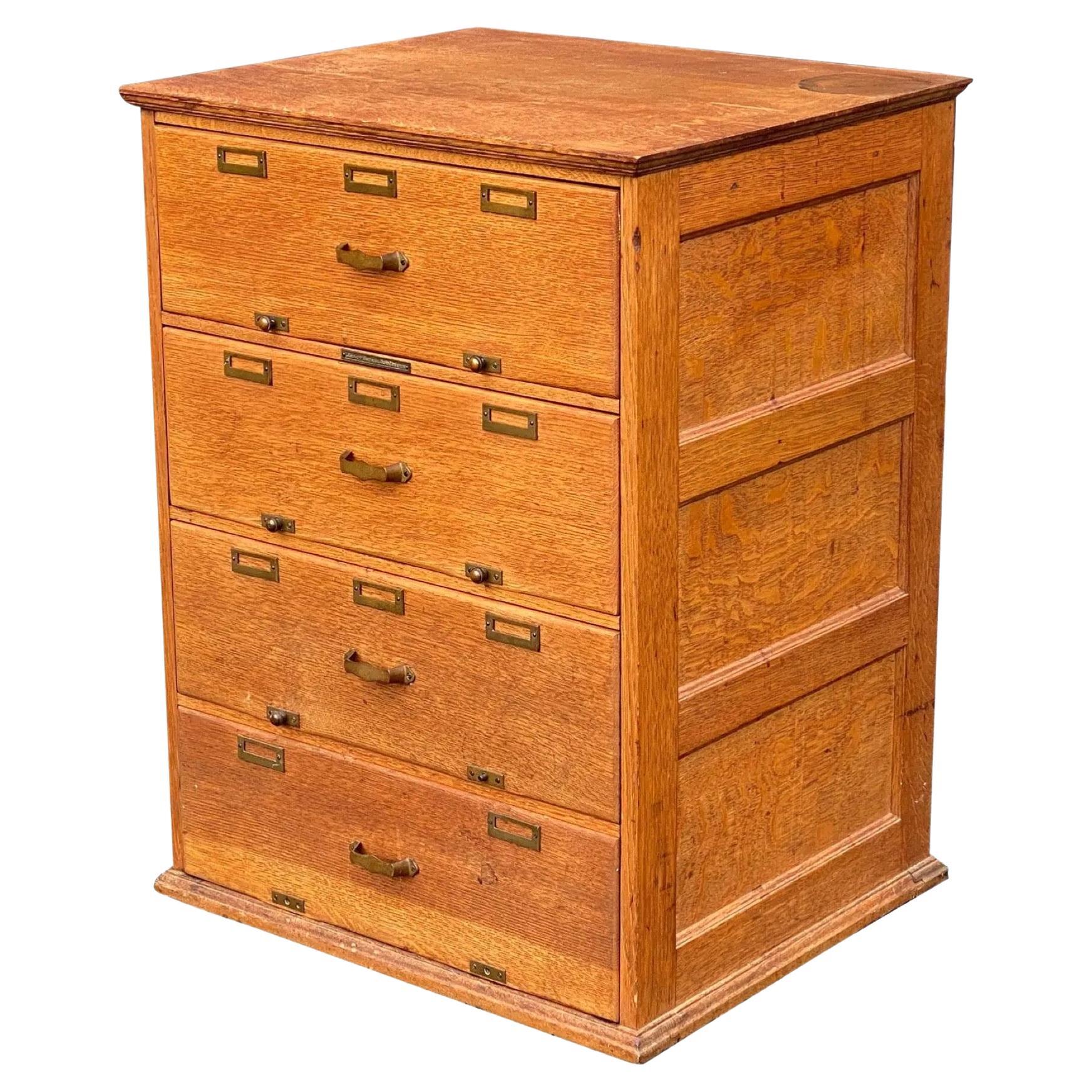 Library Bureau Sole Makers Oak Library Card Catalog Filing Cabinet For Sale
