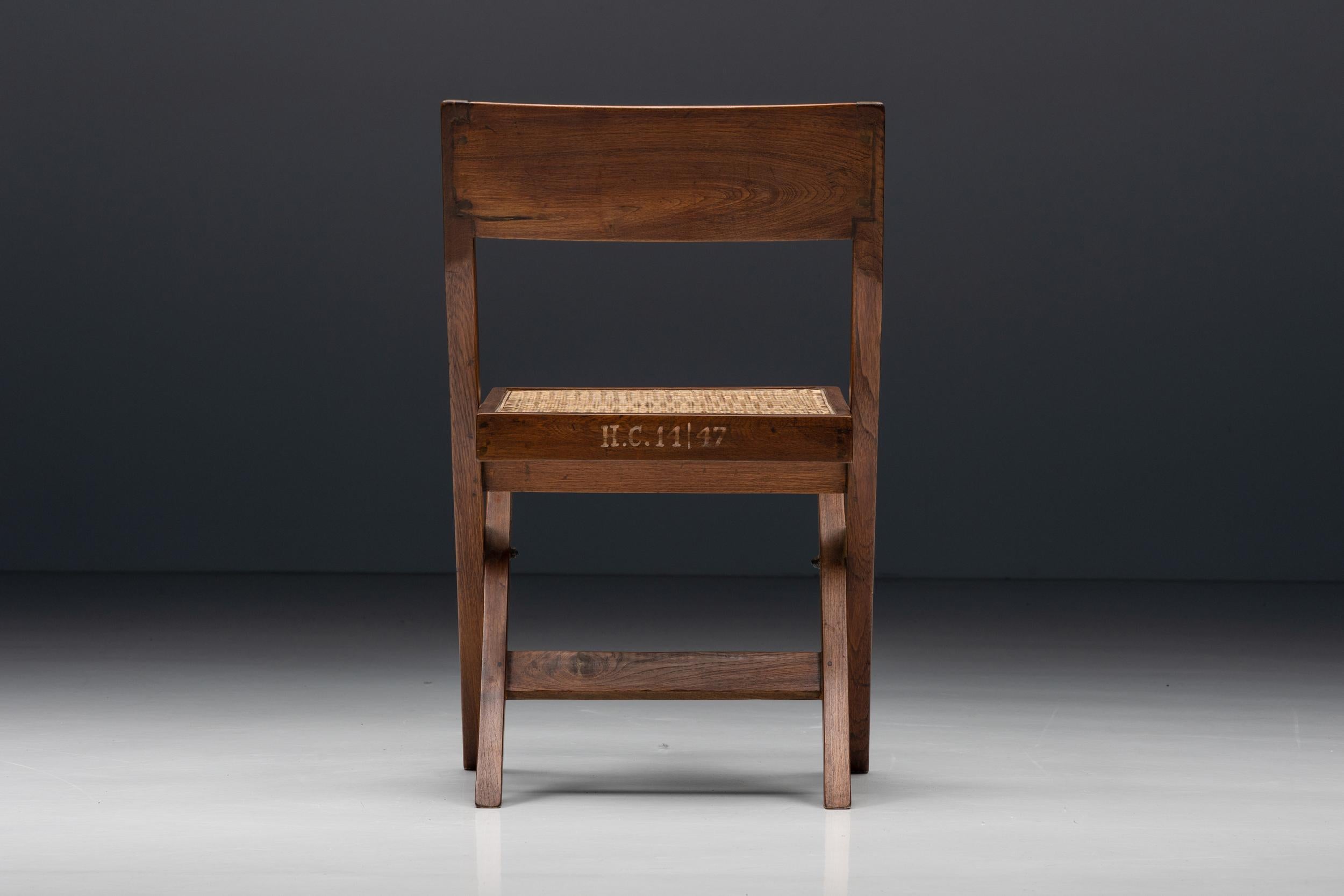 Ensemble de chaises de bibliothèque par Pierre Jeanneret, Chandigarh, années 1950 en vente 4