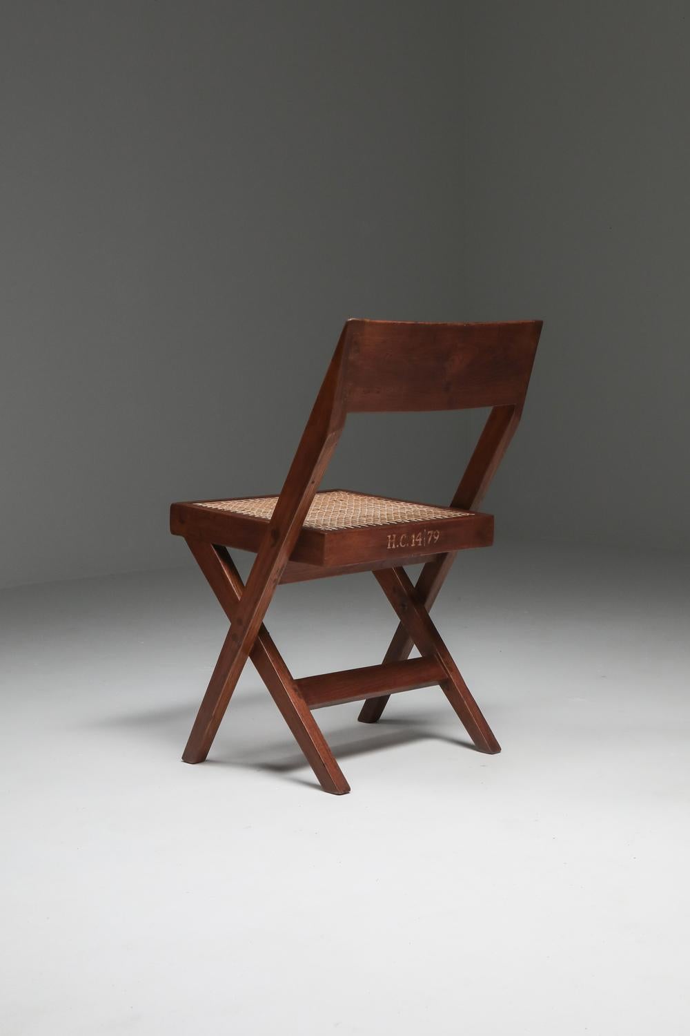 Pair of Library Chairs by Pierre Jeanneret, 1950s For Sale 9