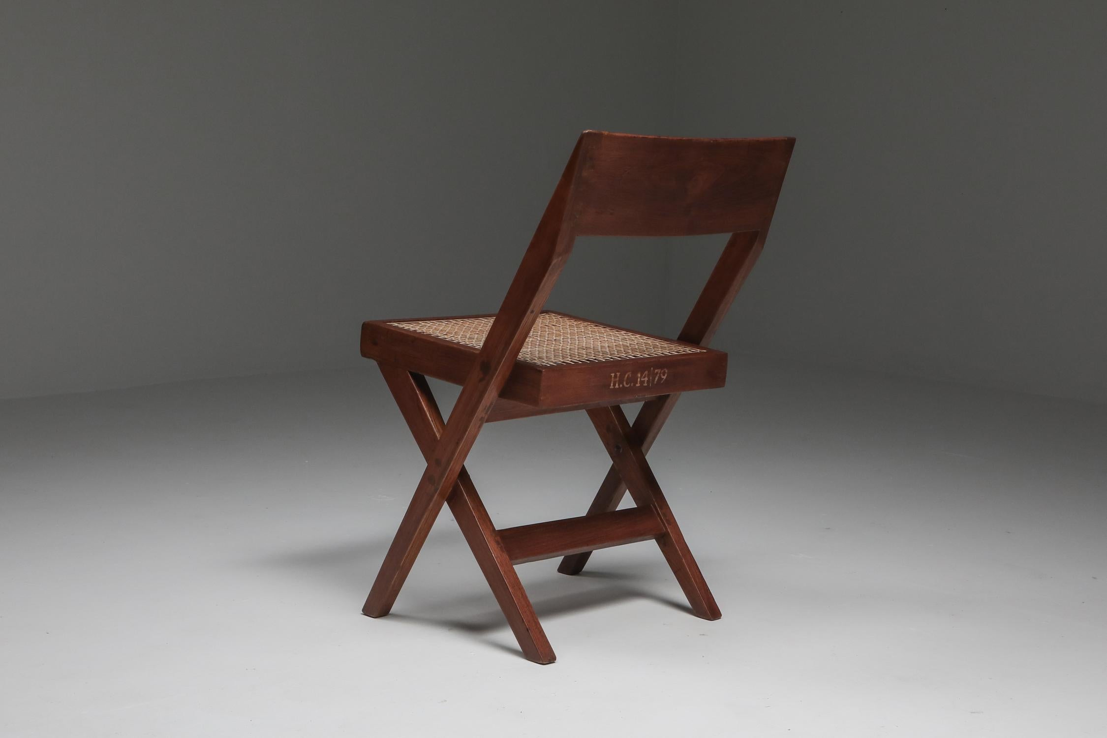 Mid-Century Modern Paire de chaises de bibliothèque par Pierre Jeanneret, années 1950 en vente