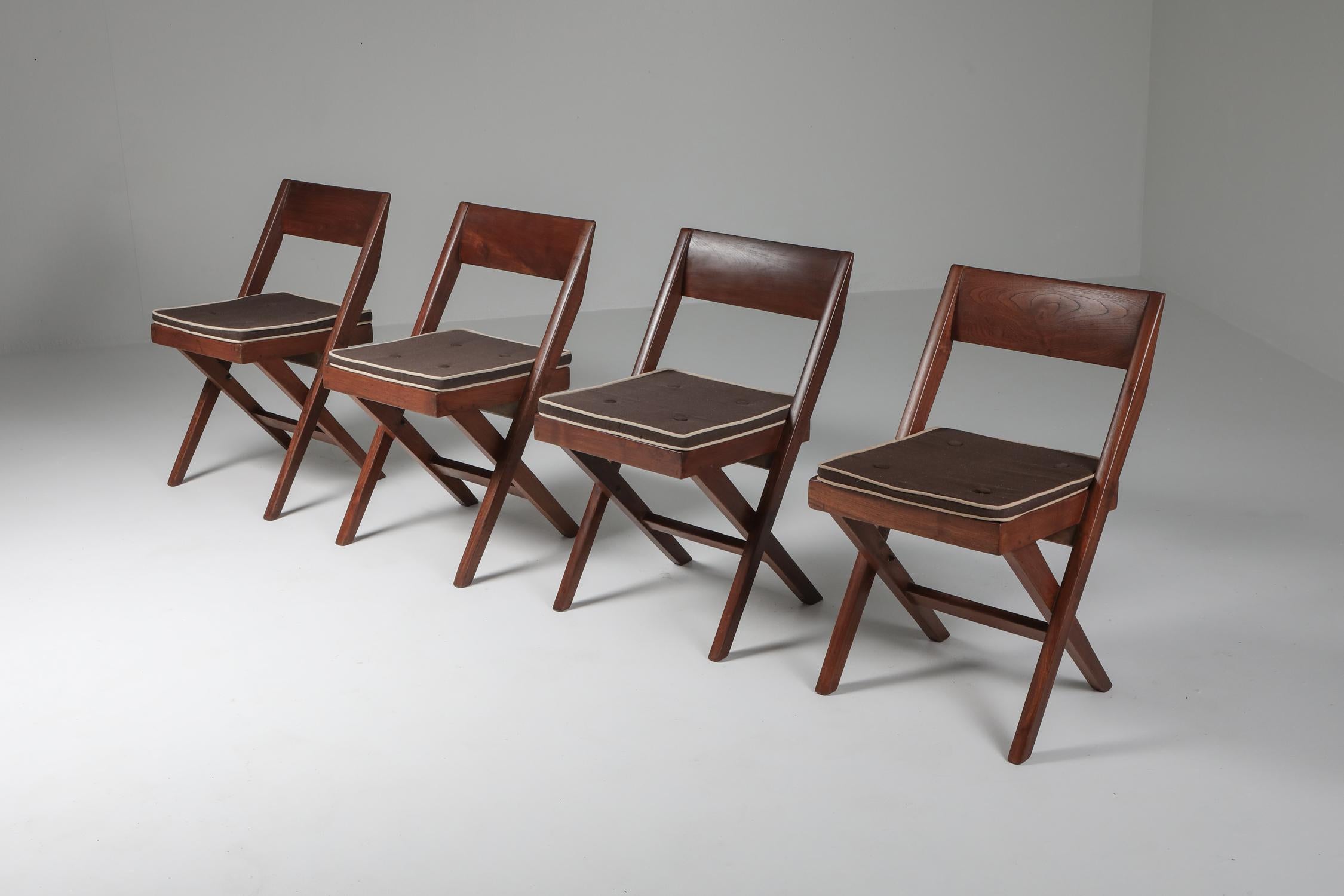 Pair of Library Chairs by Pierre Jeanneret, 1950s For Sale 1