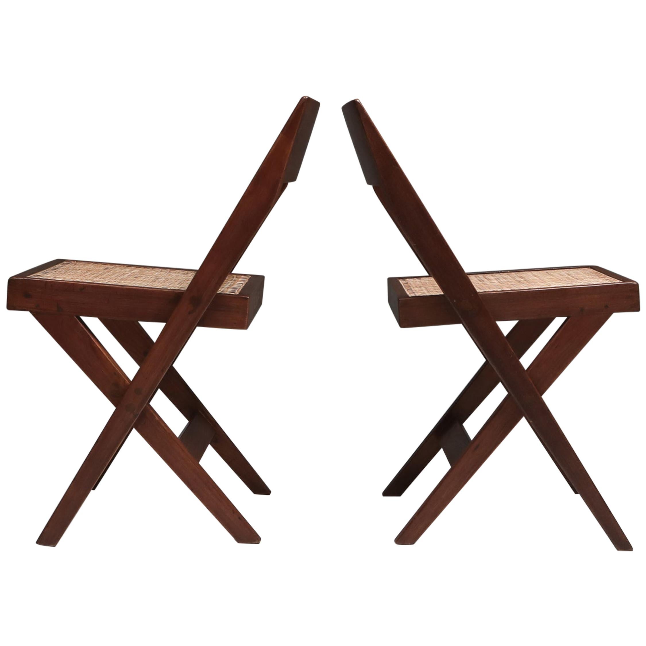 Library Chair by Pierre Jeanneret, a Pair