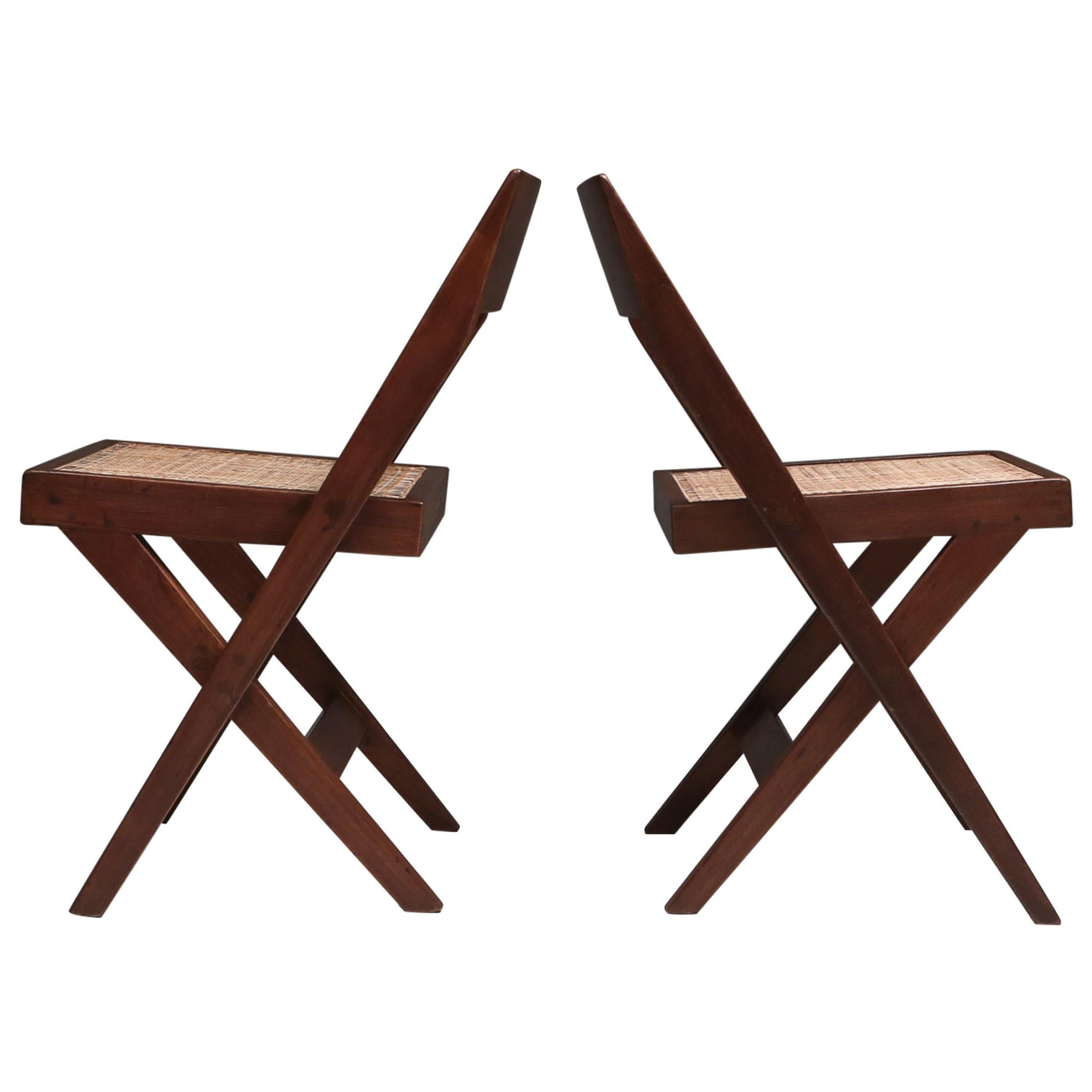 Library Chair by Pierre Jeanneret, a Pair