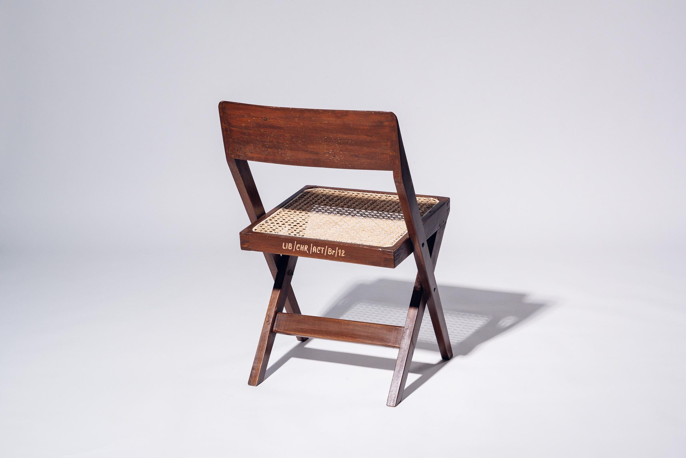 Indian Library Chair by Pierre Jeanneret for Chandigarh, India, Circa 1959-60 For Sale
