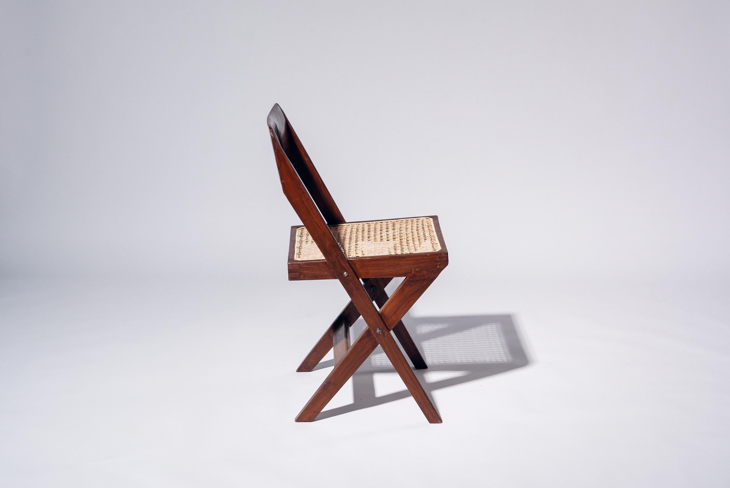 Chaise de bibliothèque par Pierre Jeanneret pour Chandigarh, Inde, Circa 1959-60 Bon état - En vente à Tokyo, JP