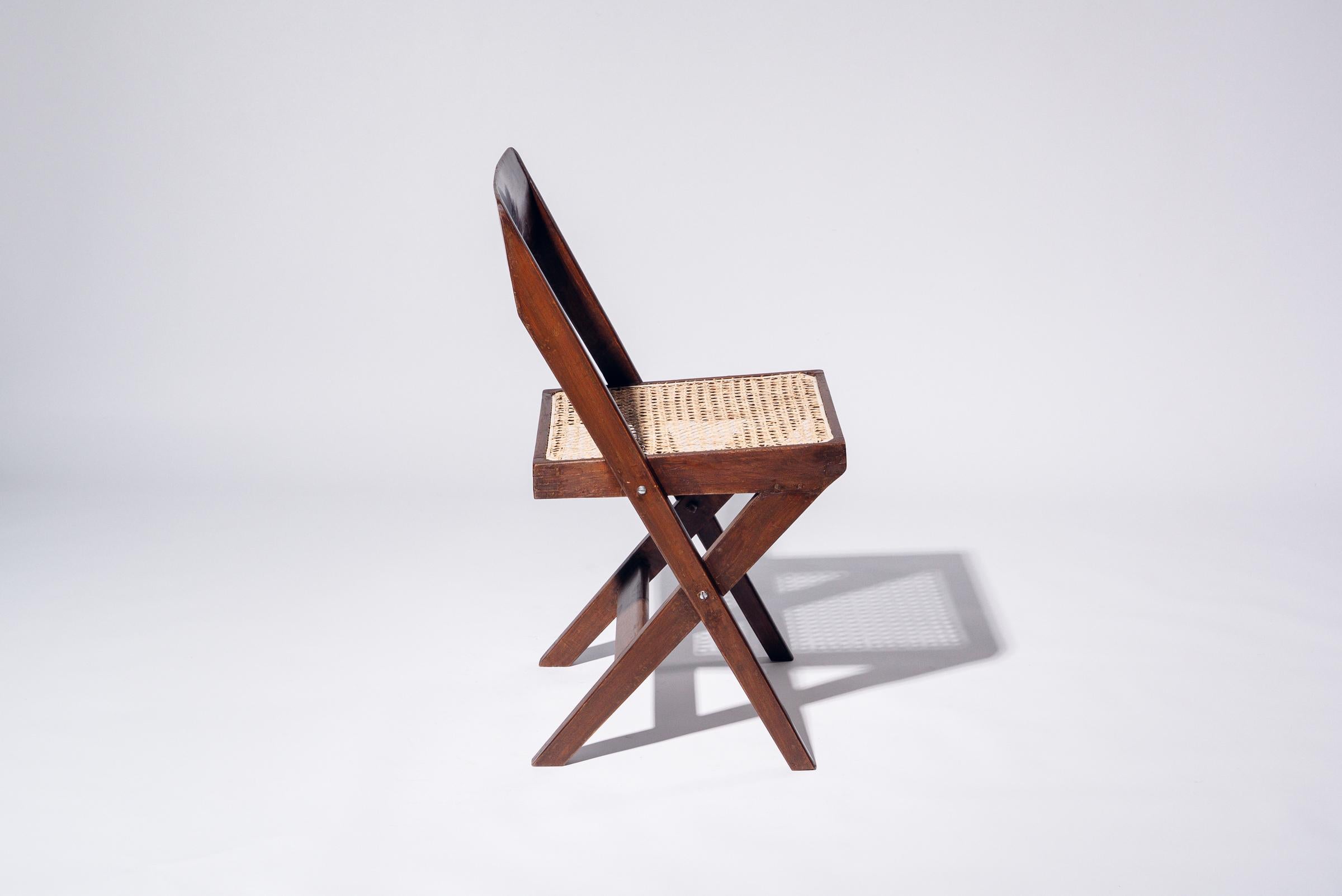 Chaise de bibliothèque par Pierre Jeanneret pour Chandigarh, Inde, Circa 1959-60 Bon état - En vente à Tokyo, JP