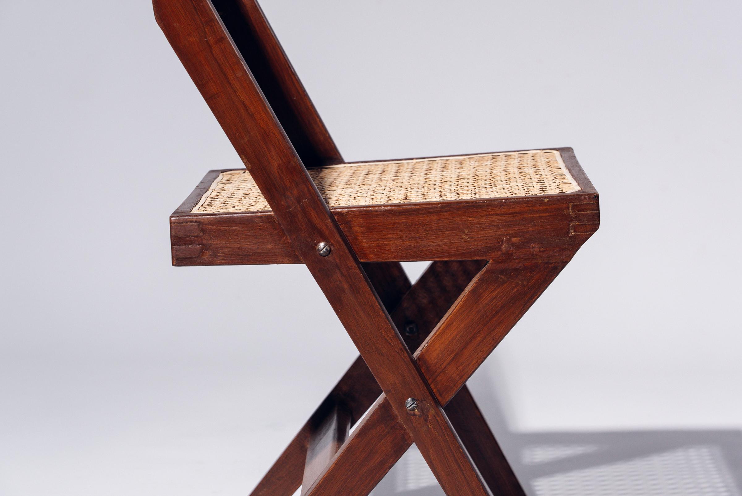 20ième siècle Chaise de bibliothèque par Pierre Jeanneret pour Chandigarh, Inde, Circa 1959-60 en vente