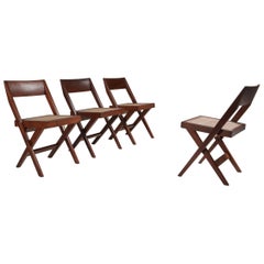 Library Chair by Pierre Jeanneret, Set of Four